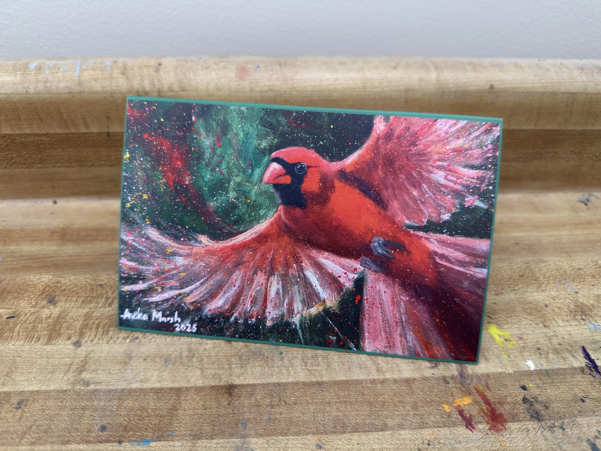 'The Crimson Traveler' Greeting Card