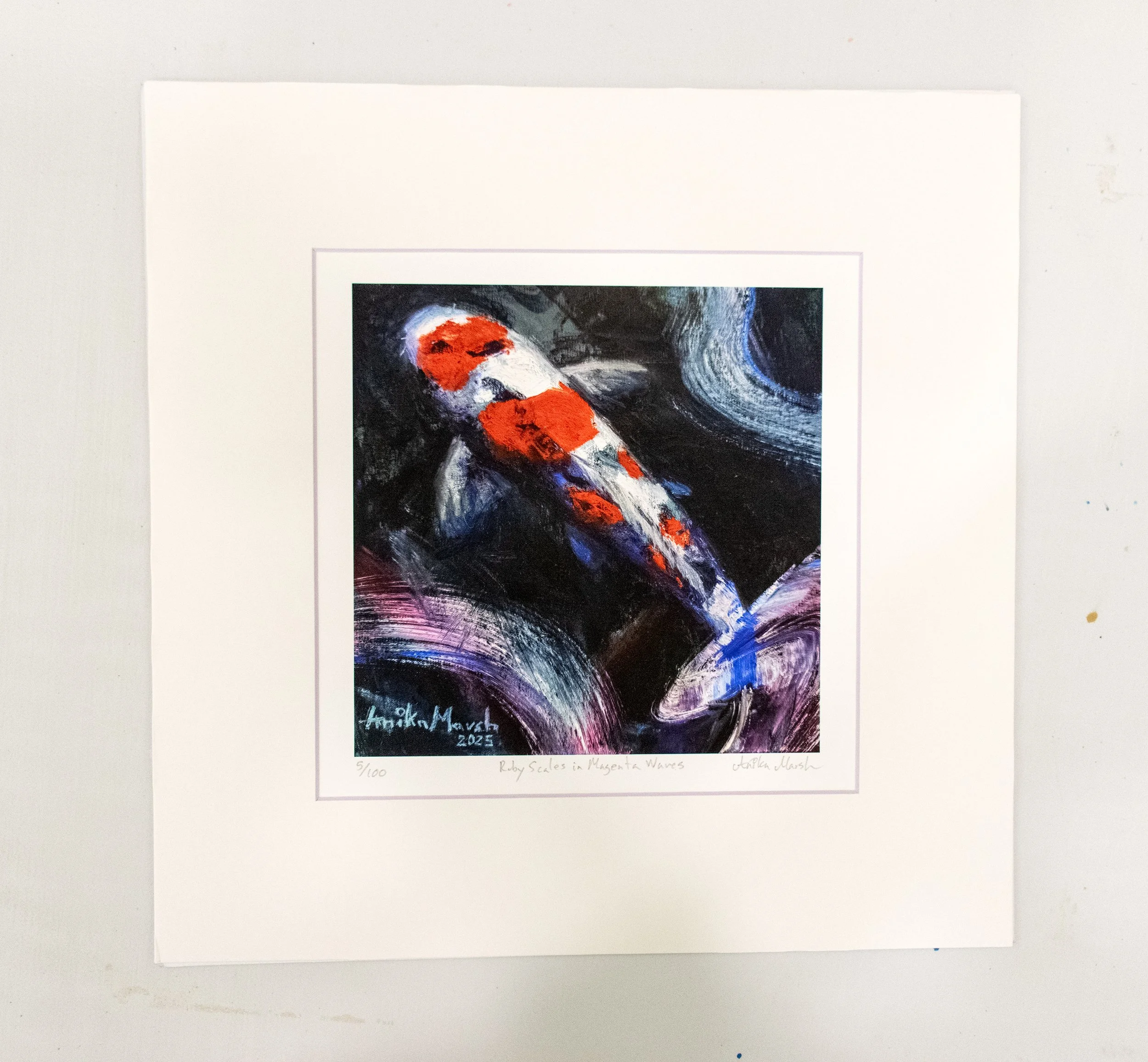 'Ruby Scales in Magenta Waves' Limited Edition Print