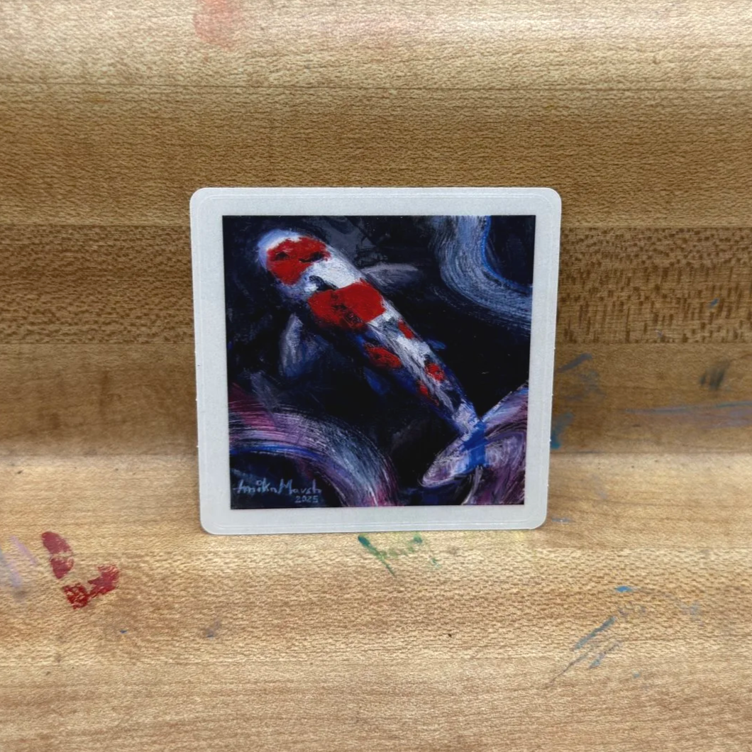 'Ruby Scales in Magenta Waves' Sticker