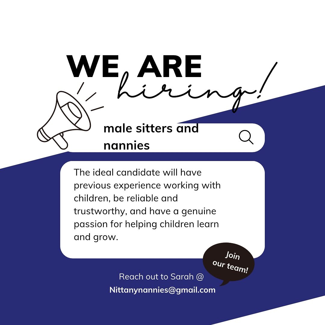 On yesterday&rsquo;s stories I pointed out that we don&rsquo;t have any male sitters on our roster. Well since then, I have had several families reaching out looking for &ldquo;mannies!&rdquo;

Requirements:
- Previous experience working with childre