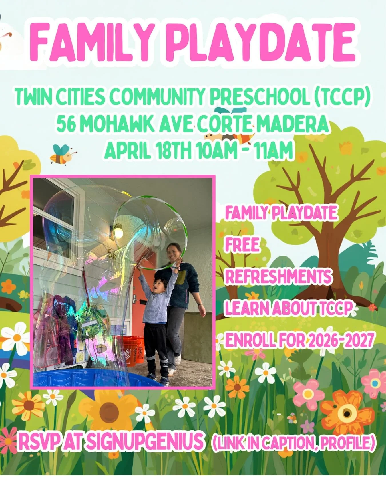 Ready for some Saturday morning fun? ☀️ Twin Cities Community Preschool is hosting Family Playdates, and you&rsquo;re invited!

Let the little ones jump, slide, and explore our awesome campus while you get a feel for our play-based community. It&rsqu