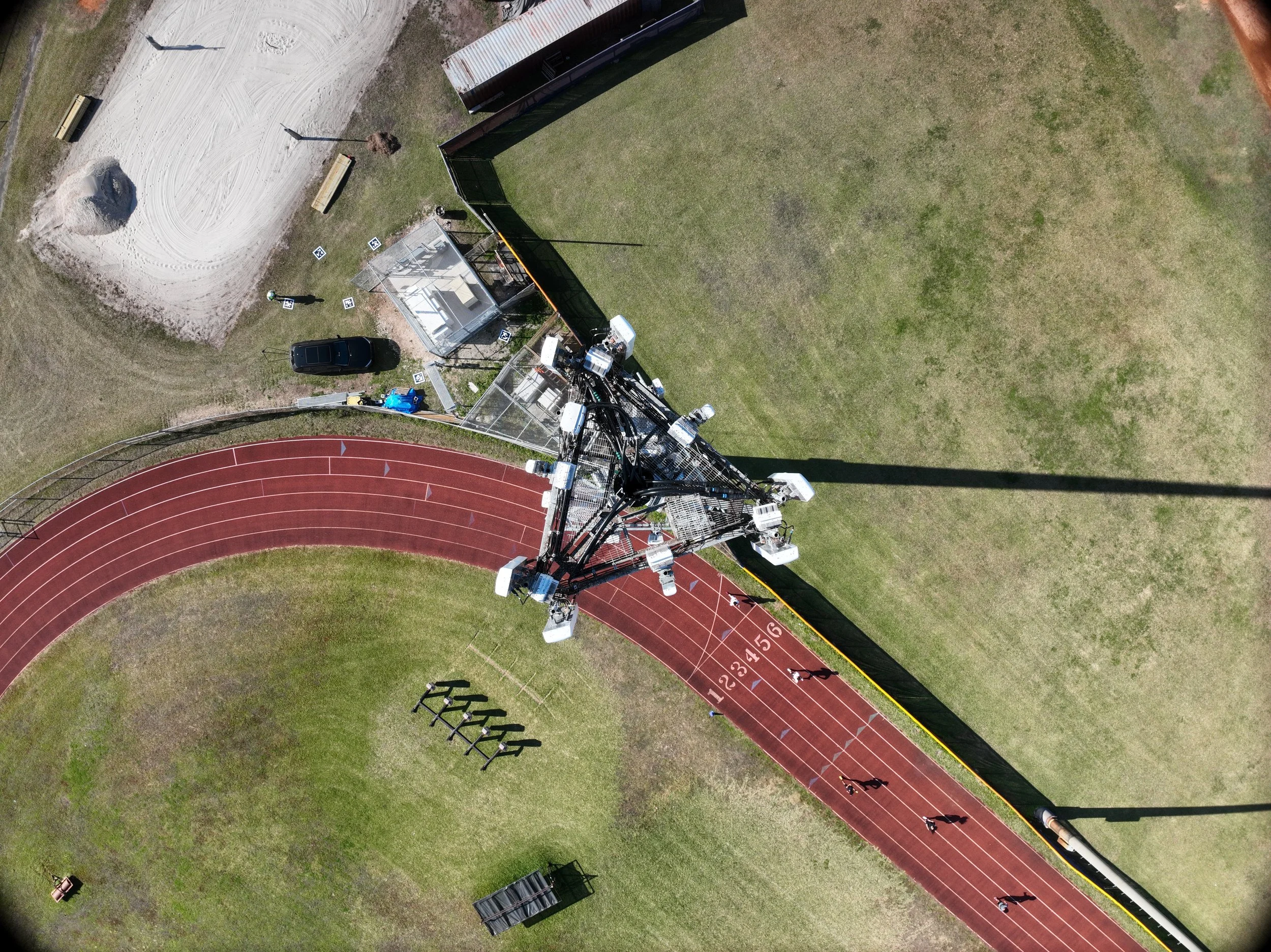 Monopole cell tower inspection in Miami — drone documentation by SAIRS FAA Part 107 certified