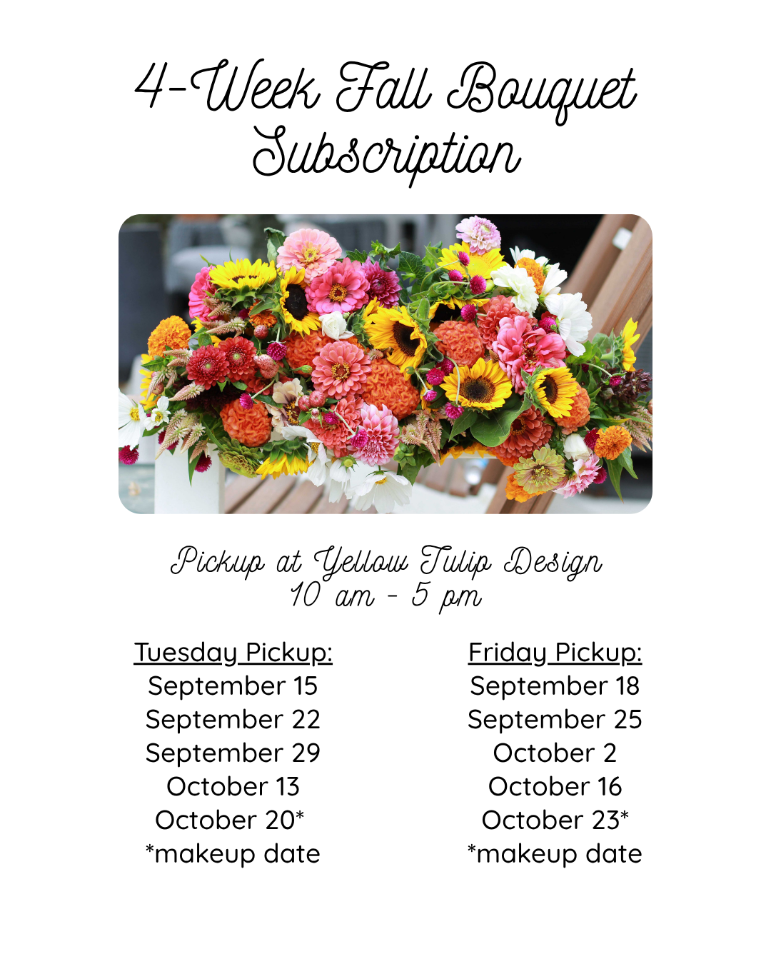 4-Week Fall Bouquet Subscription