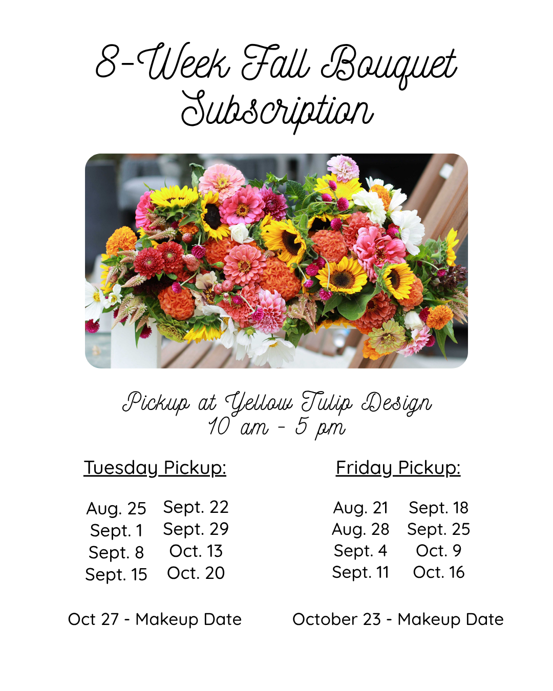 8-Week Fall Bouquet Subscription