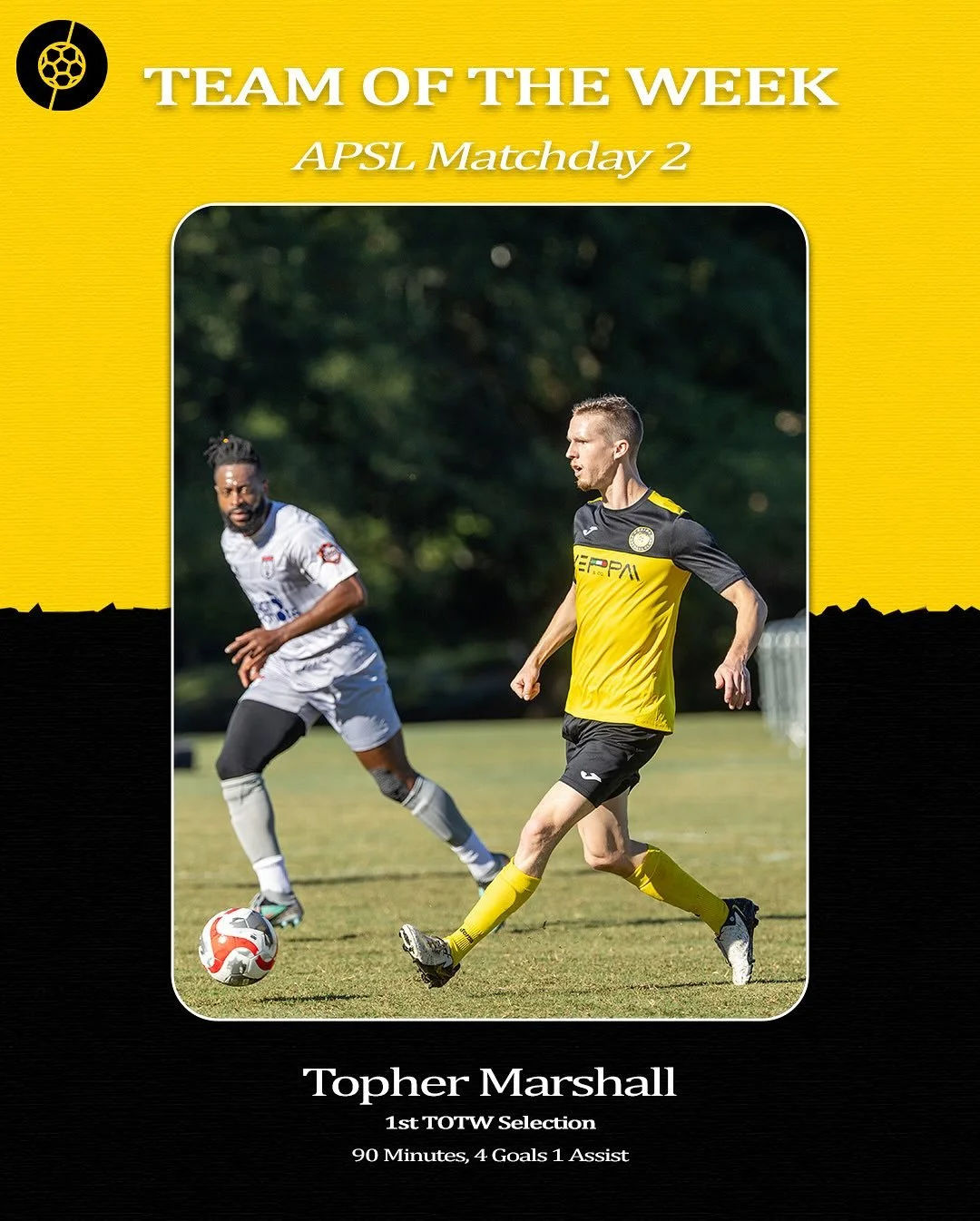 Congratulations to our players for being selected to the @apsl.soccer TOTW after their performances against @alliancesoccerclub.