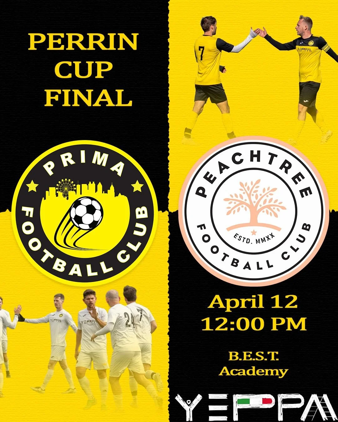 Perrin Cup final 🔜. This Sunday we take on @fcpeachtree as we look to raise the first trophy of the season. First 10 Prima fans get a free scarf!