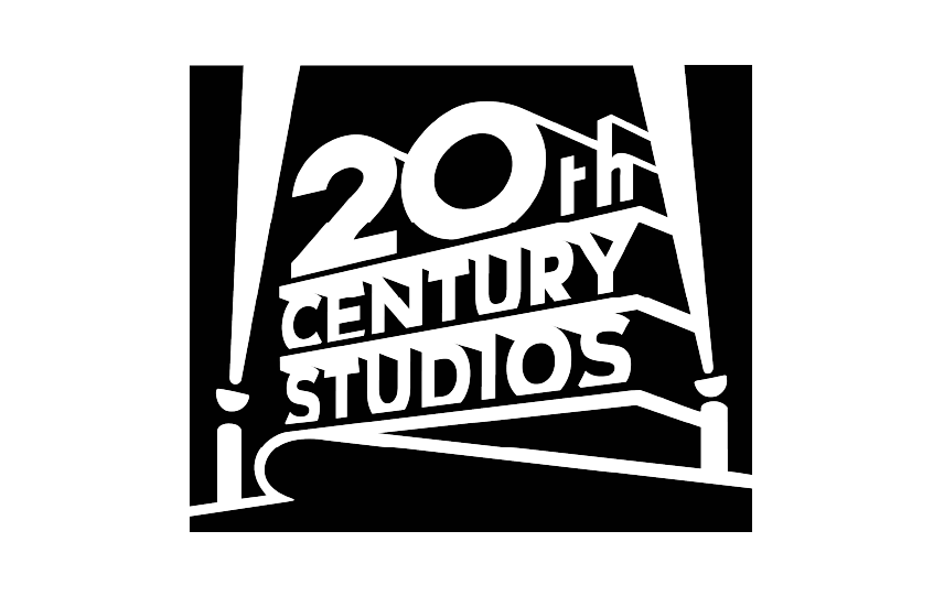 Outline of the 20th Century Studios logo with text and geometric elements.