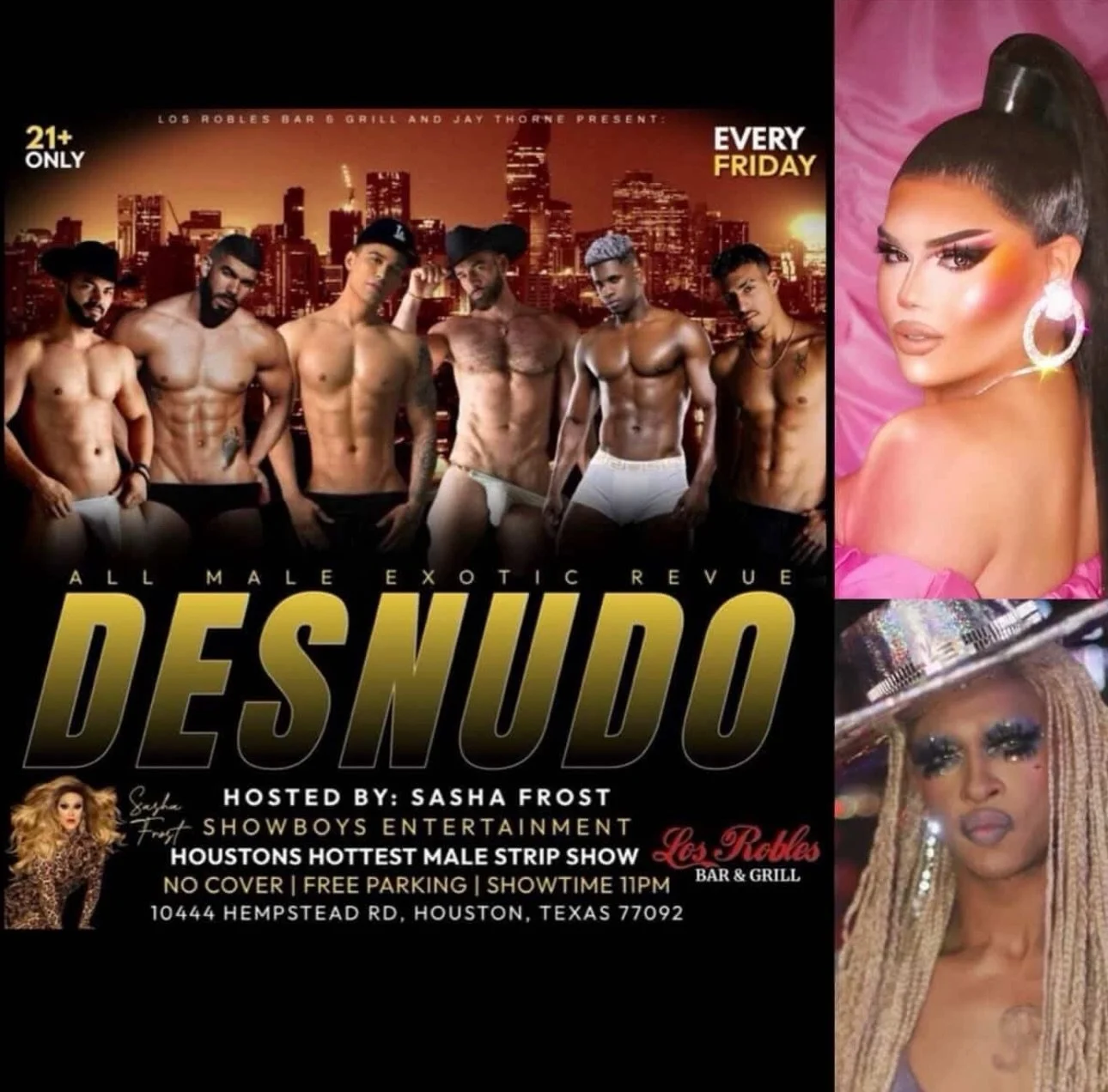 Don&rsquo;t forget to check us out tonight. Drag Show at 10pm and All Male Strip show at 11pm