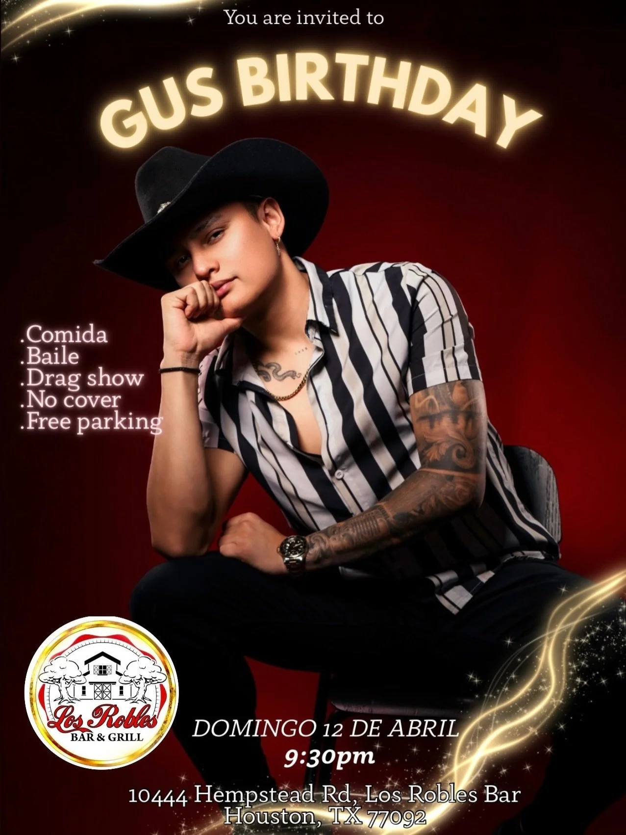 Today we celebrate Gus birthday and have special drag show at 8pm. Come celebrate and join us.