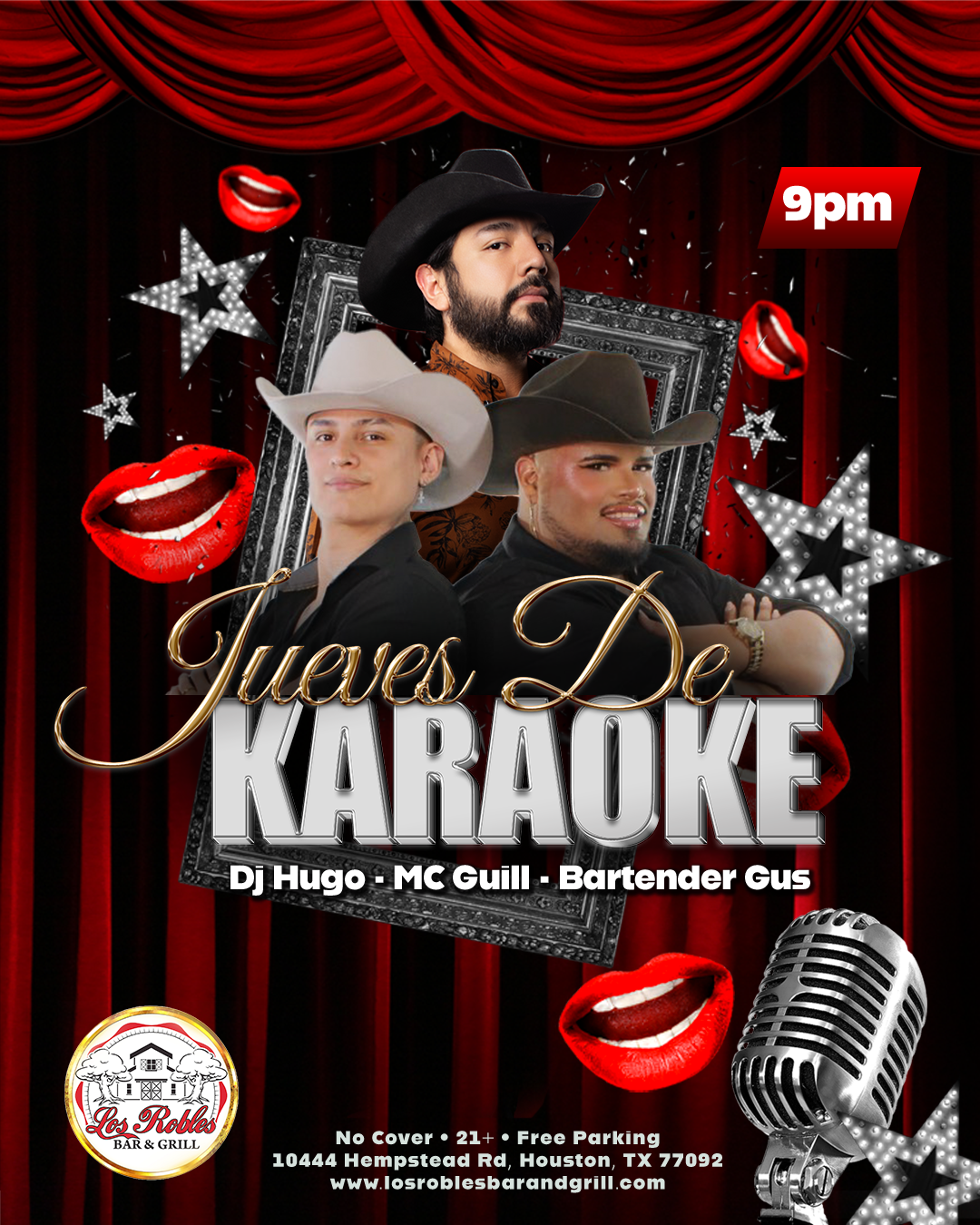 Karaoke night at Los Robles Latin LGBTQ+ bar in Houston, Texas
