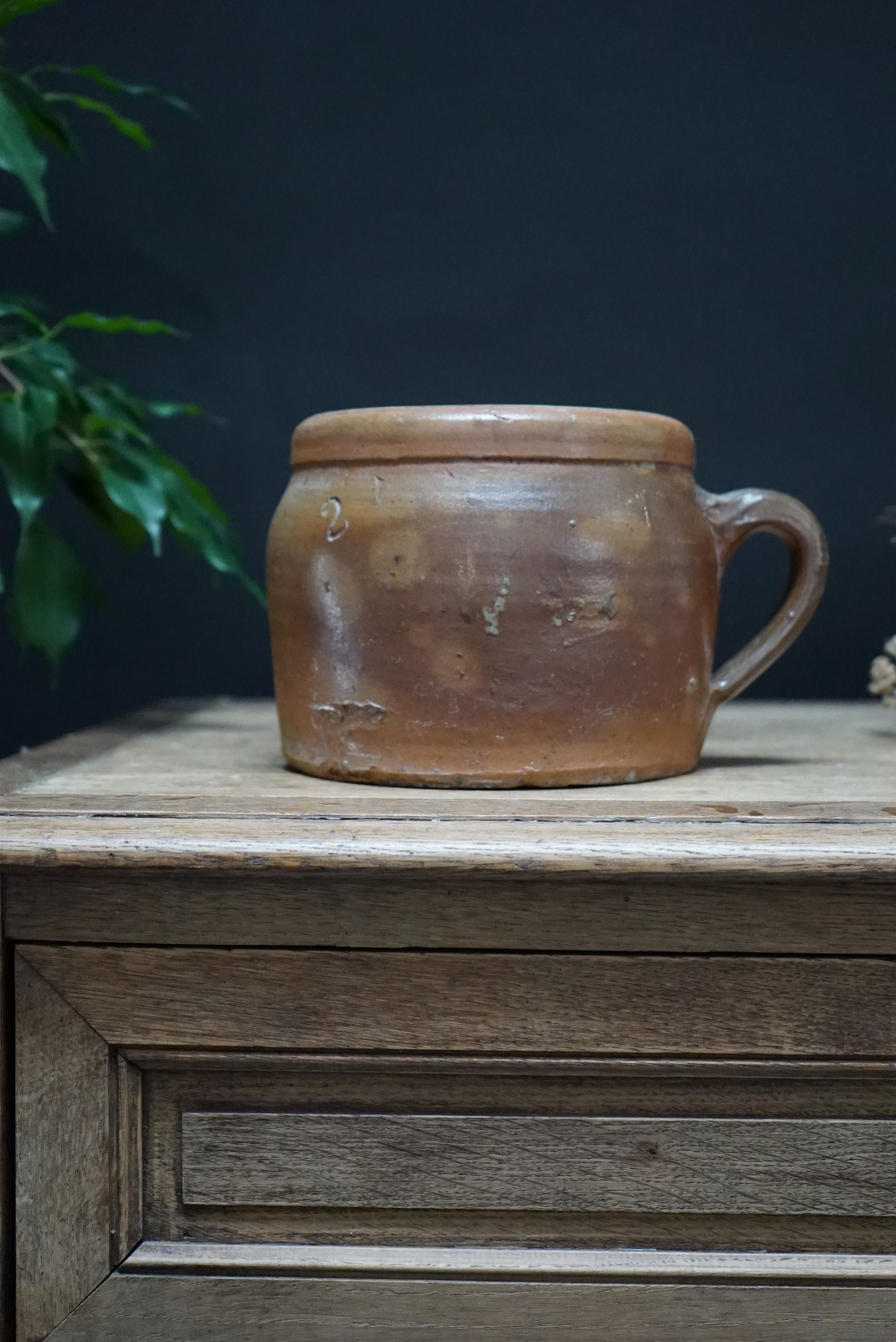 Large Hand Made Glazed Earthenware Confit Pot From Poitier - France So Vintage Shop Online L'original Antiques Hawkes Bay