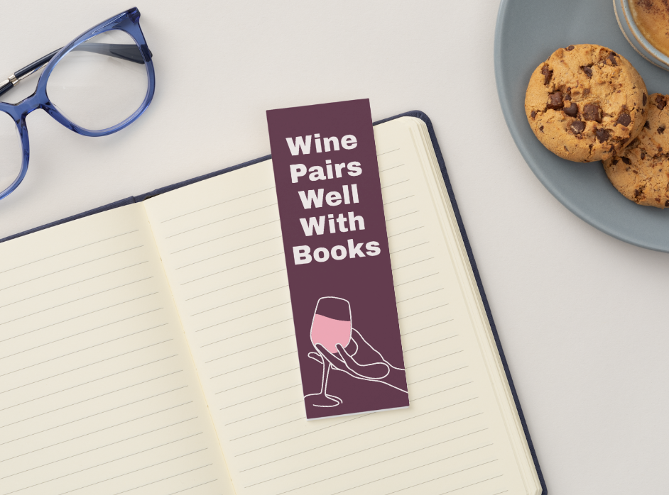 Wine Pairs Well With Books Bookmark