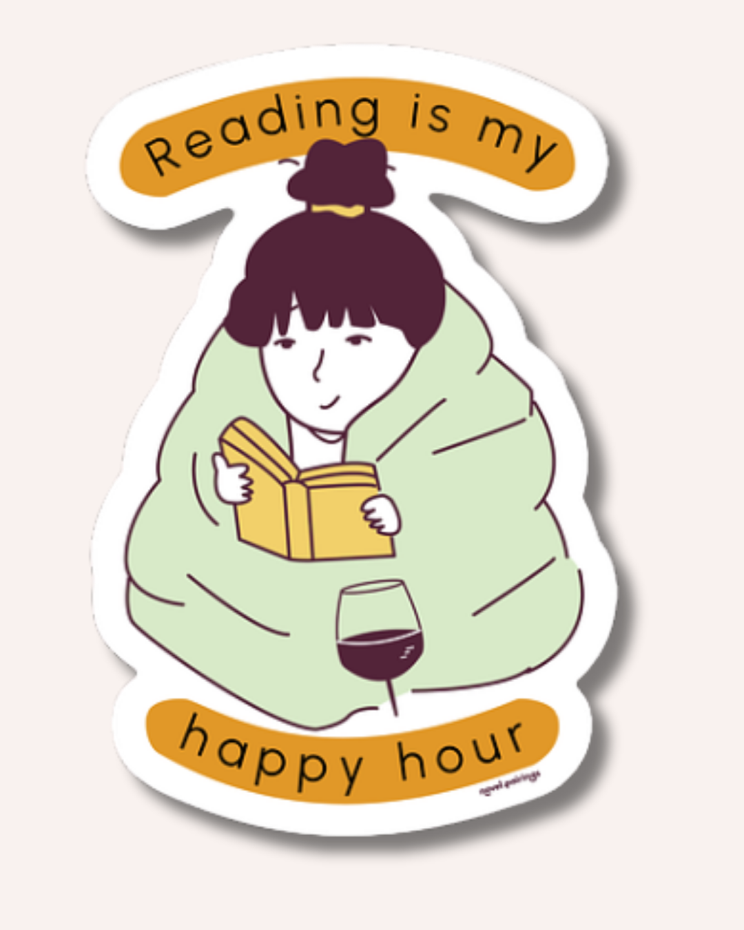 Reading Is My Happy Hour Die-Cut Vinyl Sticker