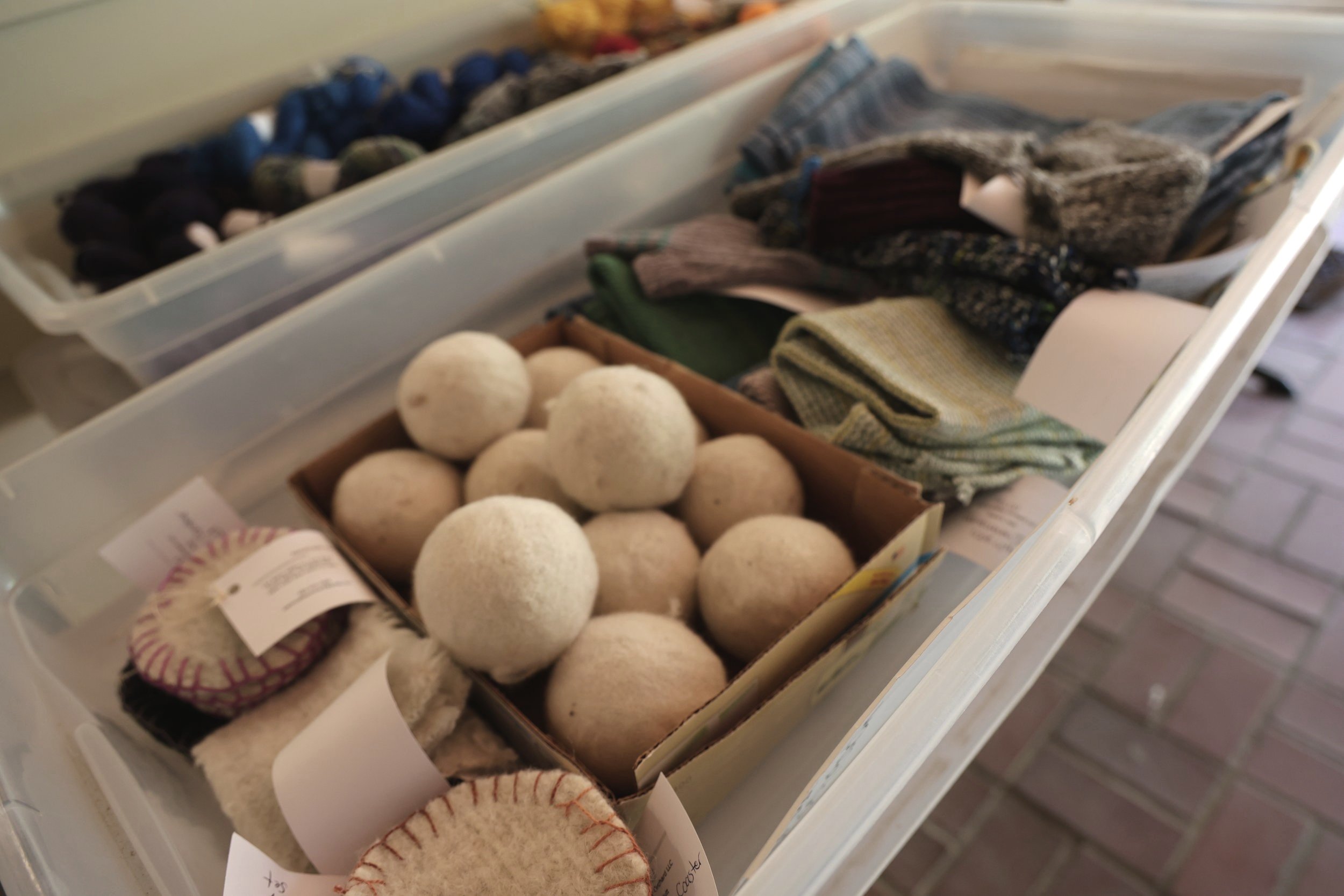 other wool products in boxes together