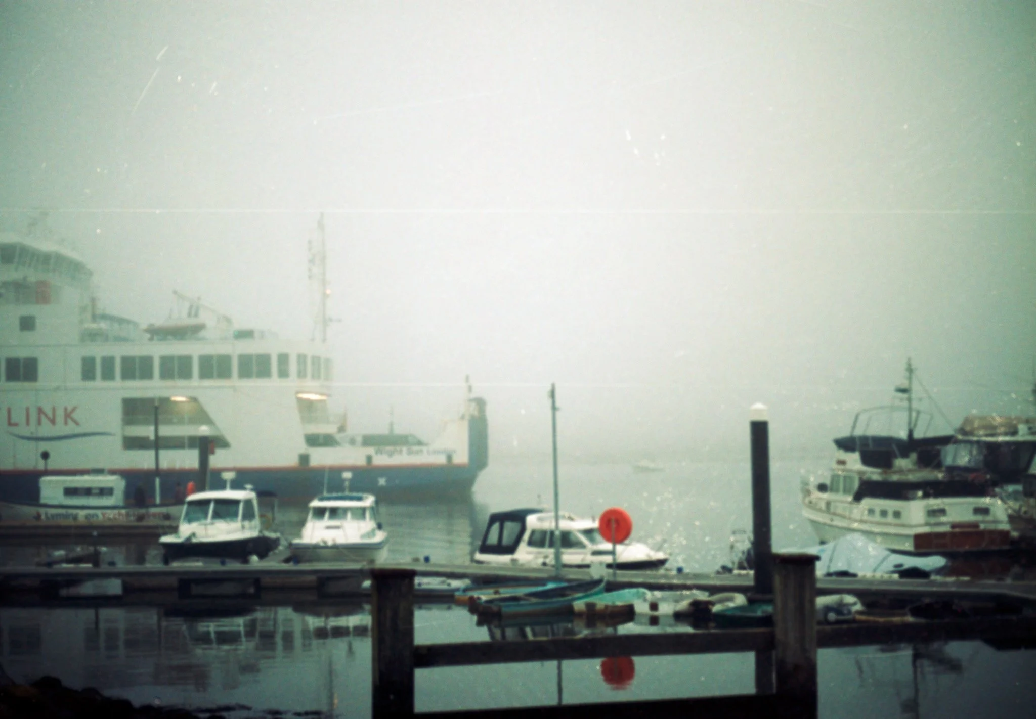 Isle of wight ferry in the fog