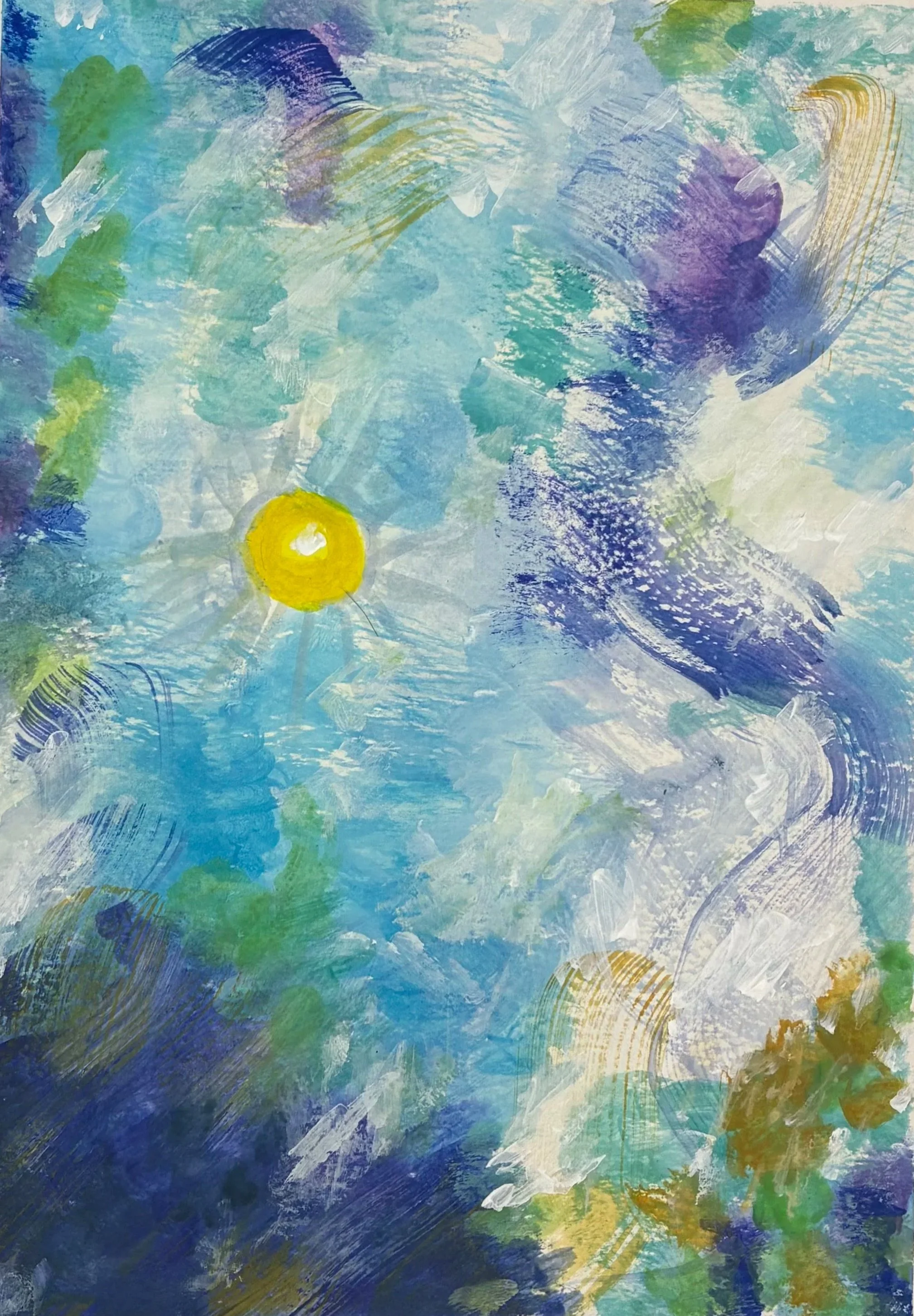 Leonard Lambert, Hope in the Dark, 9 x 12 in., Pelikan Deckfarbkasten opaque paint on mixed media paper (vellum surface), 2025