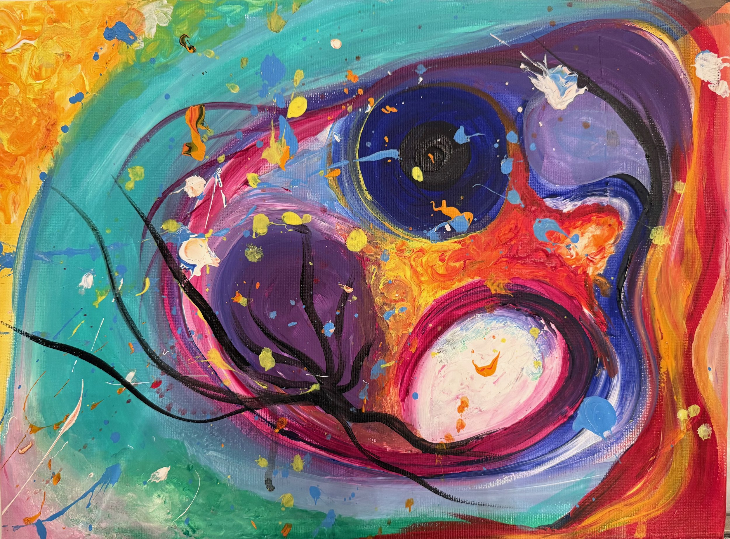 Deborah Adler, A Womb of Protected Offspring, 16 x 14 in., Acrylic paint, 2025