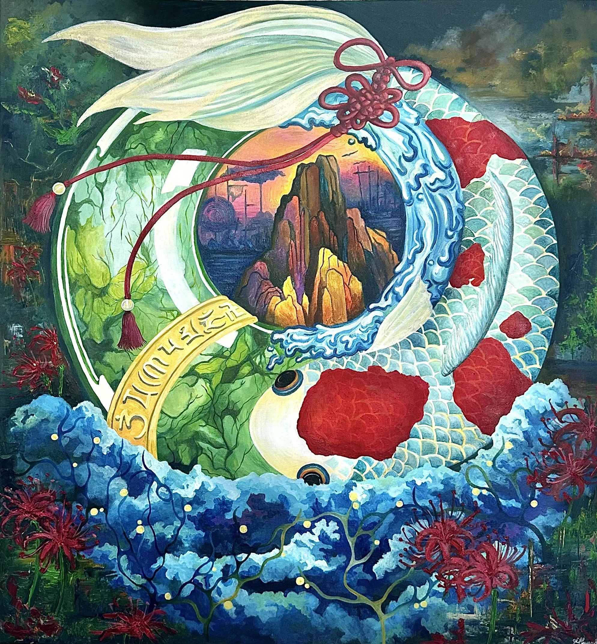 Stephy Hsu, Attachment , 32 x 32 in., Oil on canvas, 2025