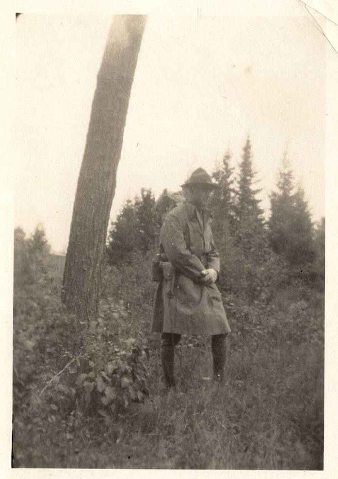 William Carrigan fighting forest fires in Minnesota (1922).
