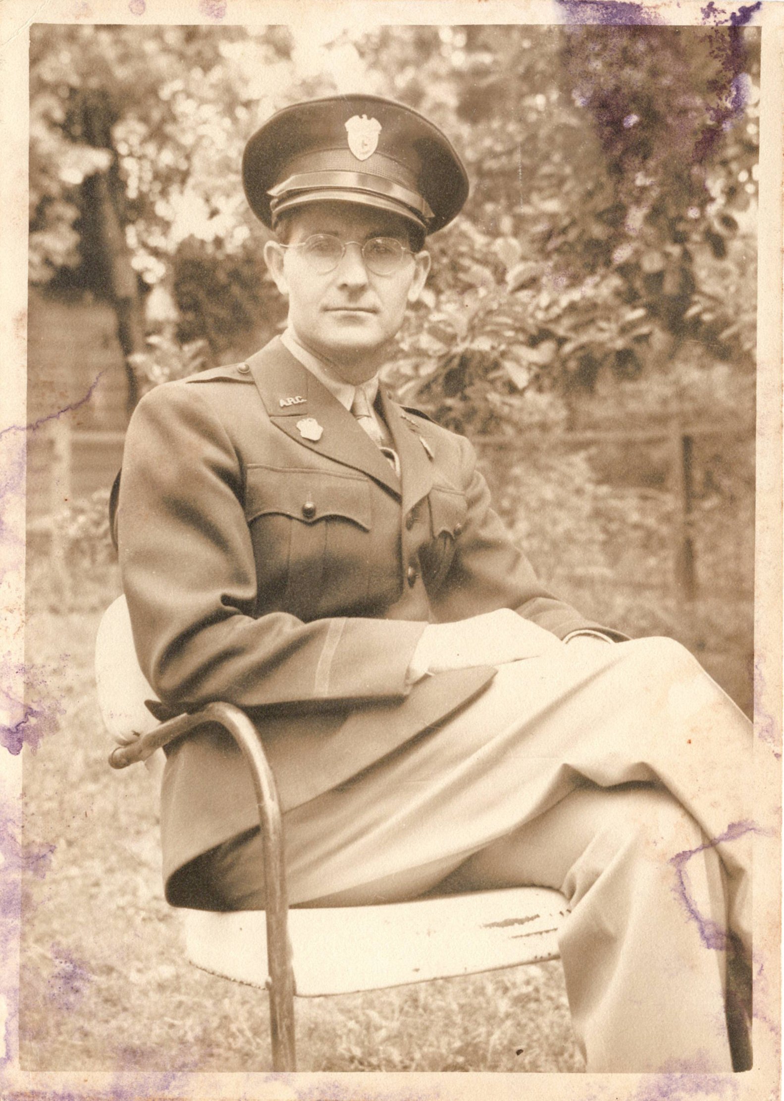 Bill Carrigan in Red Cross uniform, (1944).