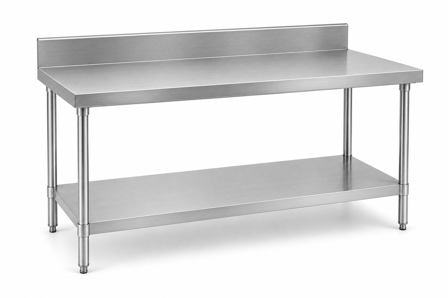 Stainless work table with backsplash