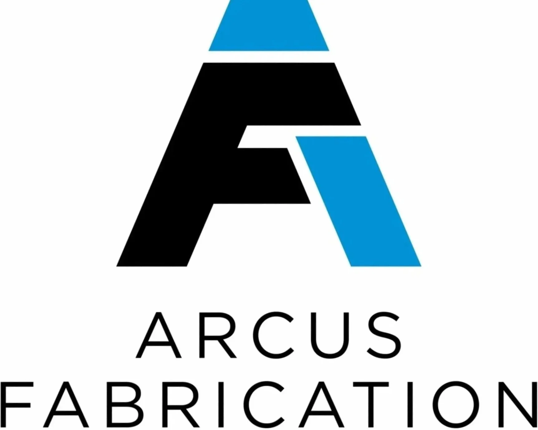 The logo of Arcus, featuring a stylized letter 'A' with a black and blue design, with the words 'ARCUS' and 'FABRICATION' beneath.
