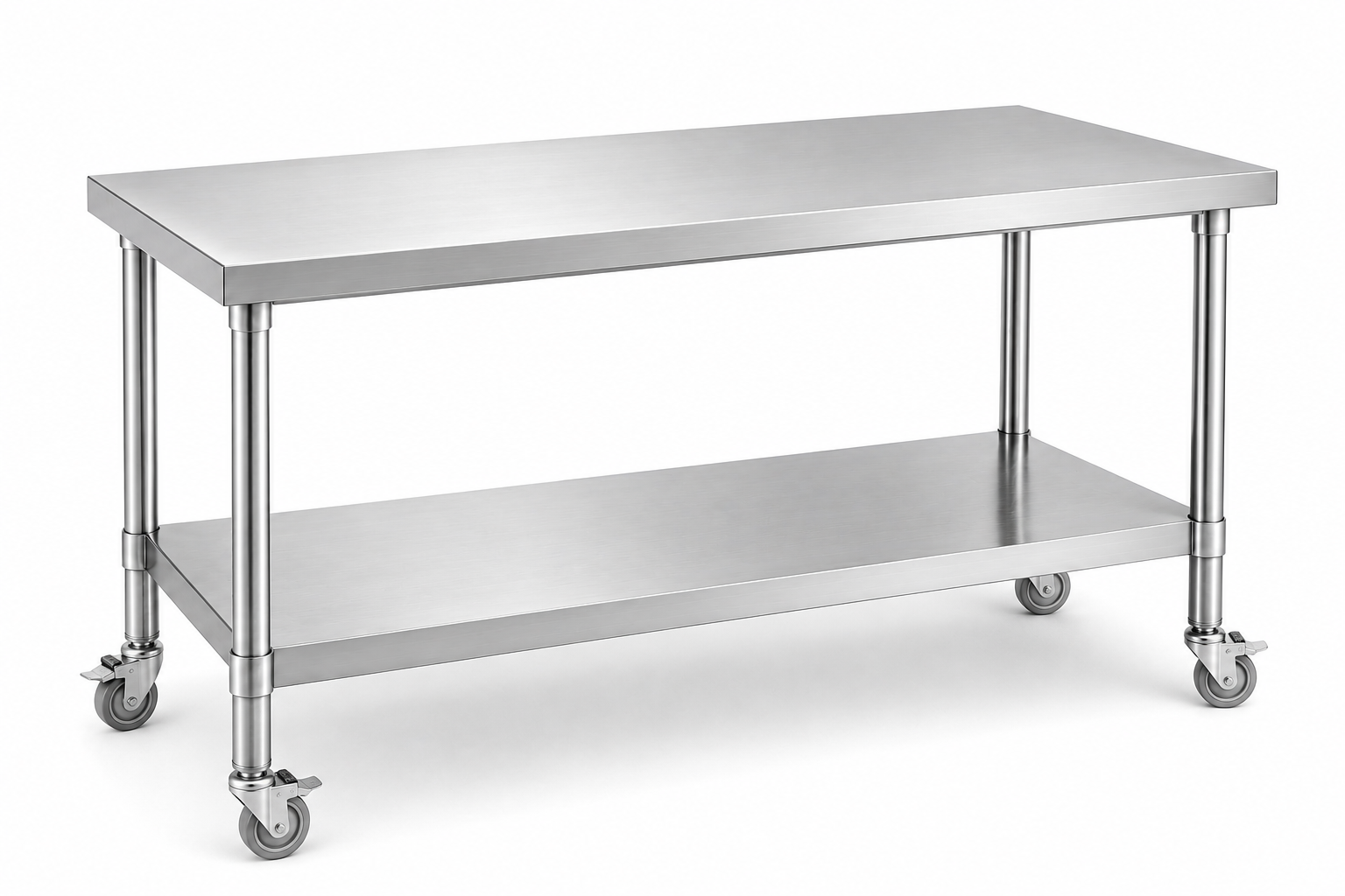 Stainless table with casters