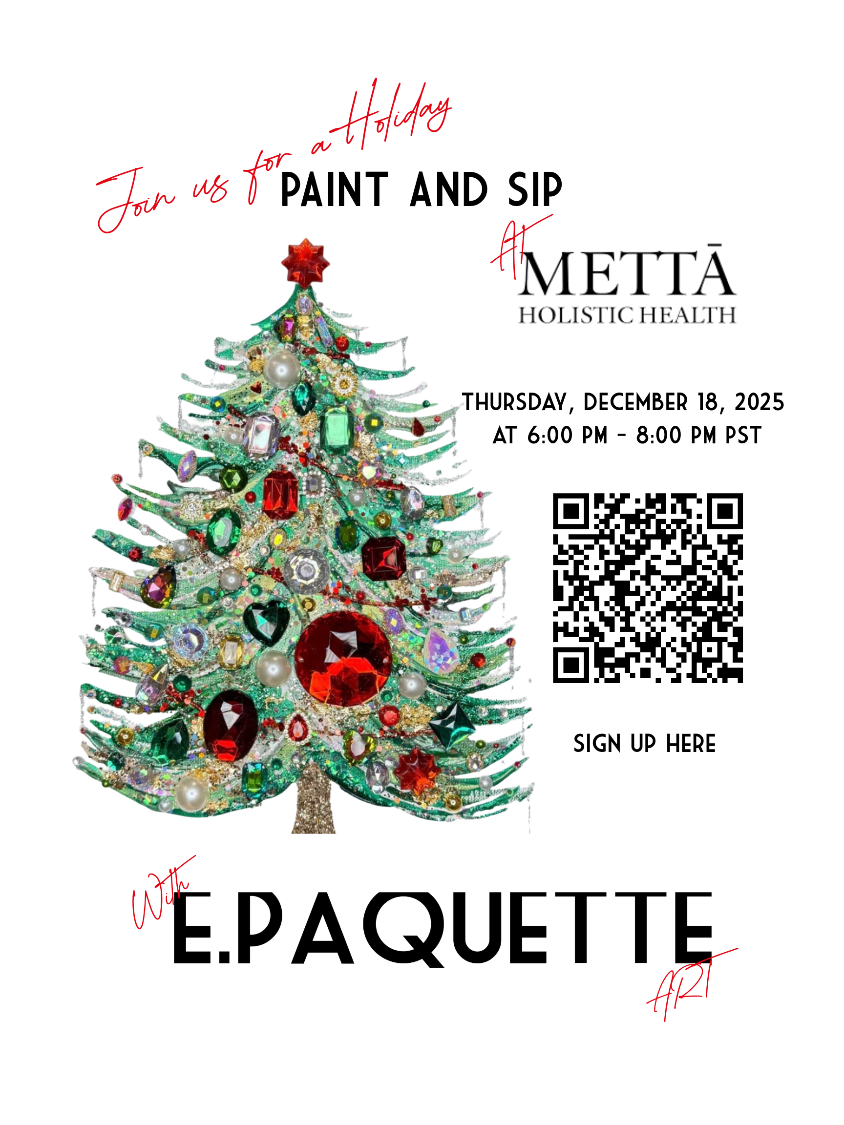 Holiday Paint and Sip at METTA Holistic 