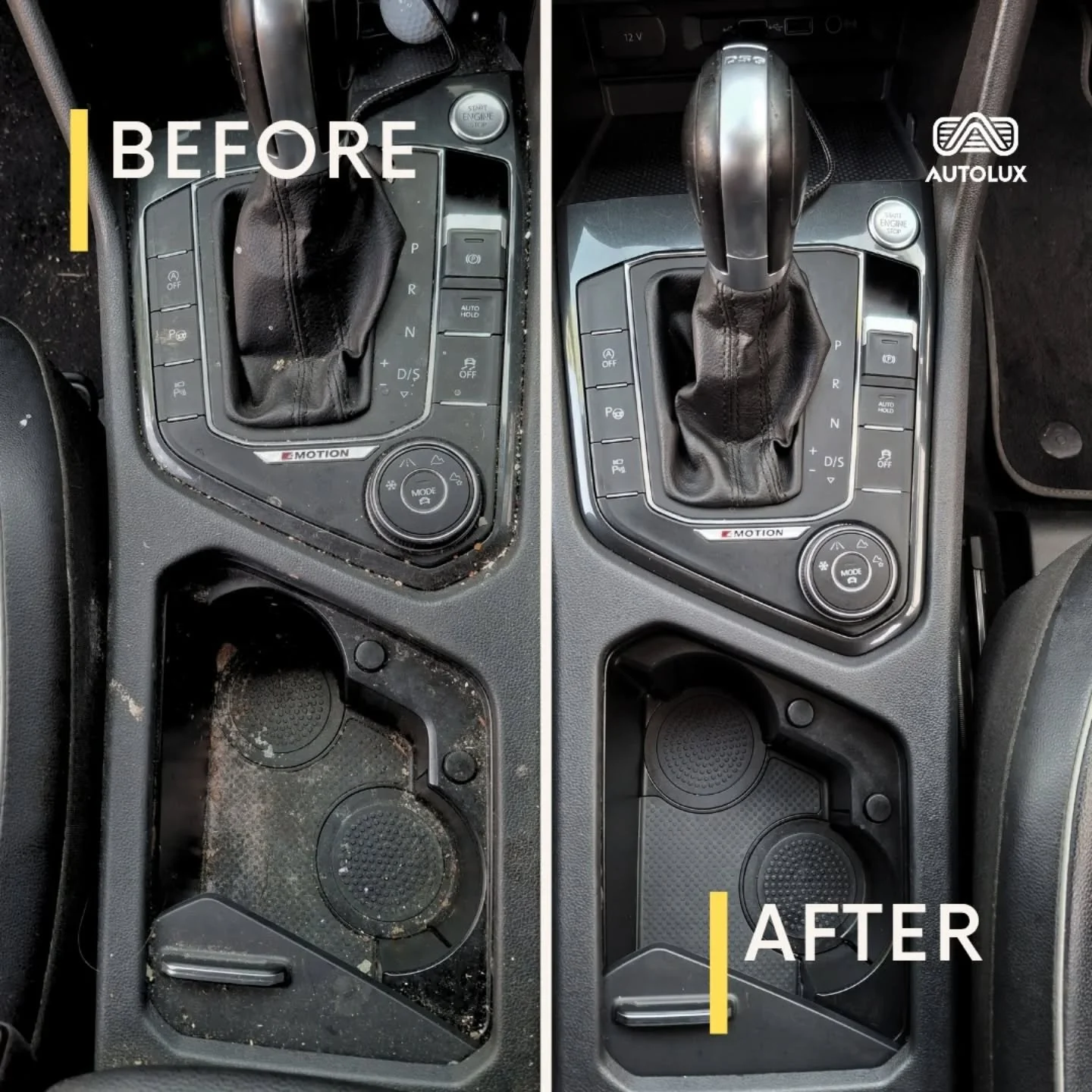 Stop living with filth in ya car. Coffee spills, crumbs, and mystery muck don’t belong in your centre console. Call in the experts at AutoLux and we’ll bring it back to life. VIP Clean starts at just $250
Book Today on 027 225 5605!