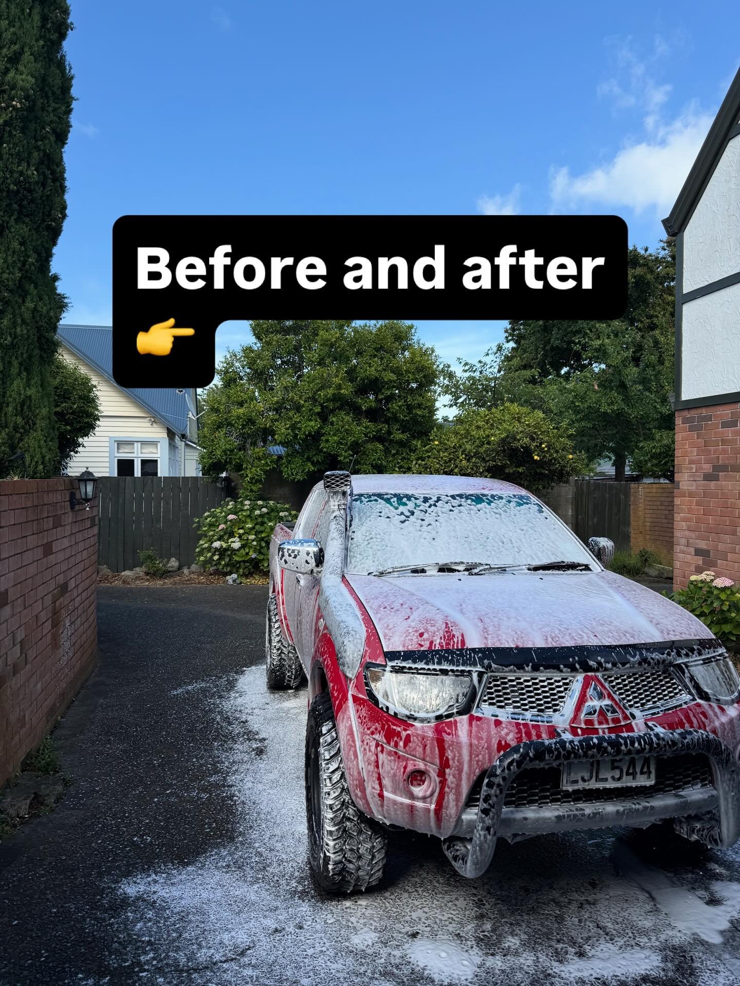 Before:
Faded paint, swirl marks, UV damage, flat colour, and years of incorrect washing. Most cars in Palmy lose their gloss long before the owner realises. Cheap &ldquo;cut and wax&rdquo; jobs only hide defects for a week before everything comes ba