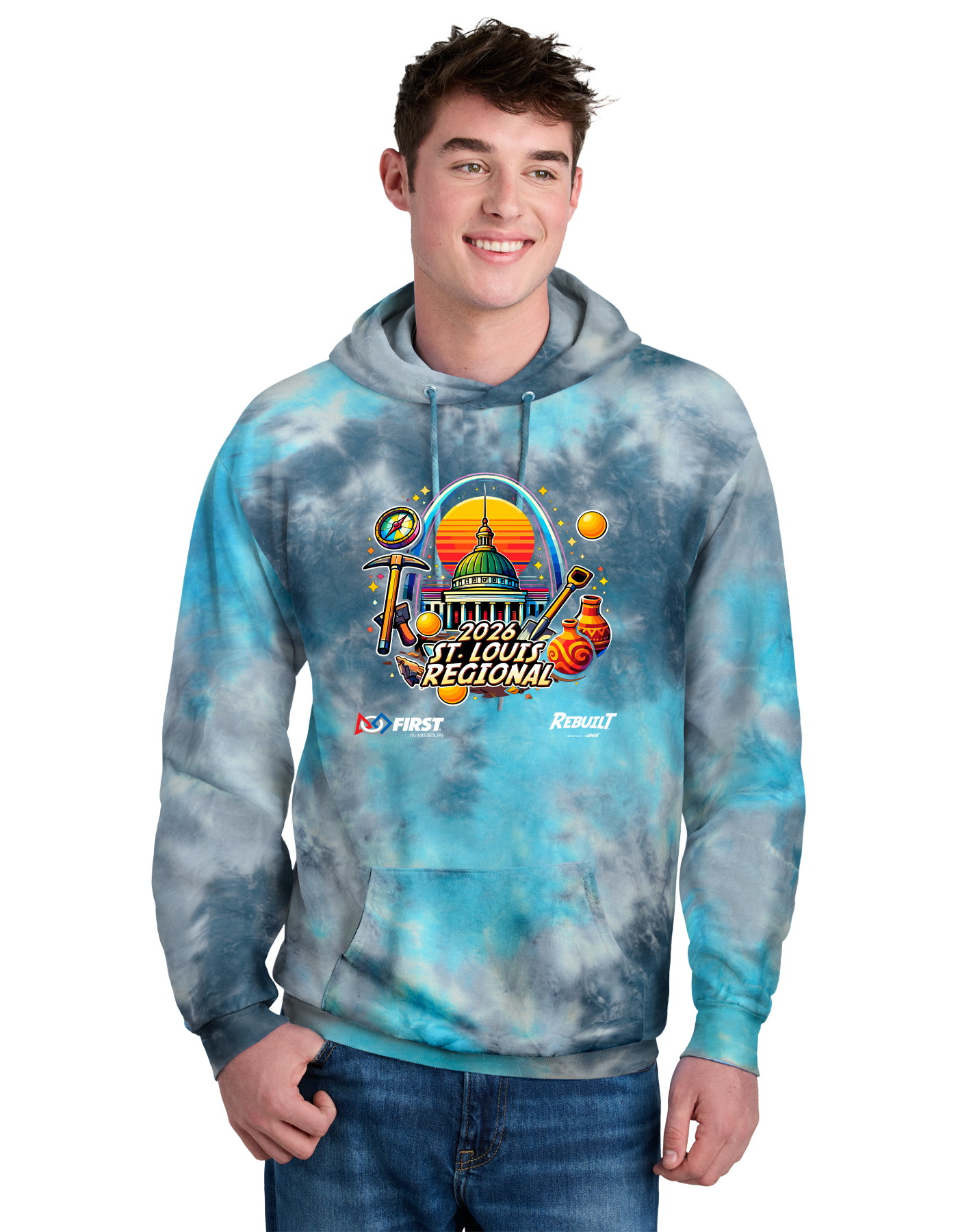 2026 STL Regional Tie-Dye Hoodie - Lagoon Colorburst