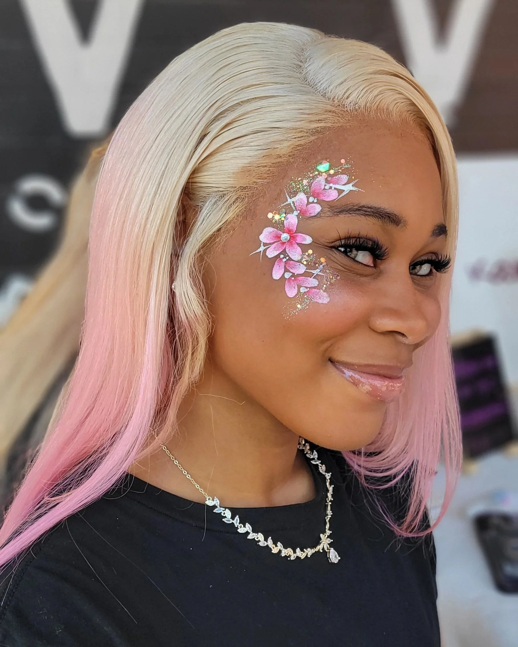 Flower eye face paint