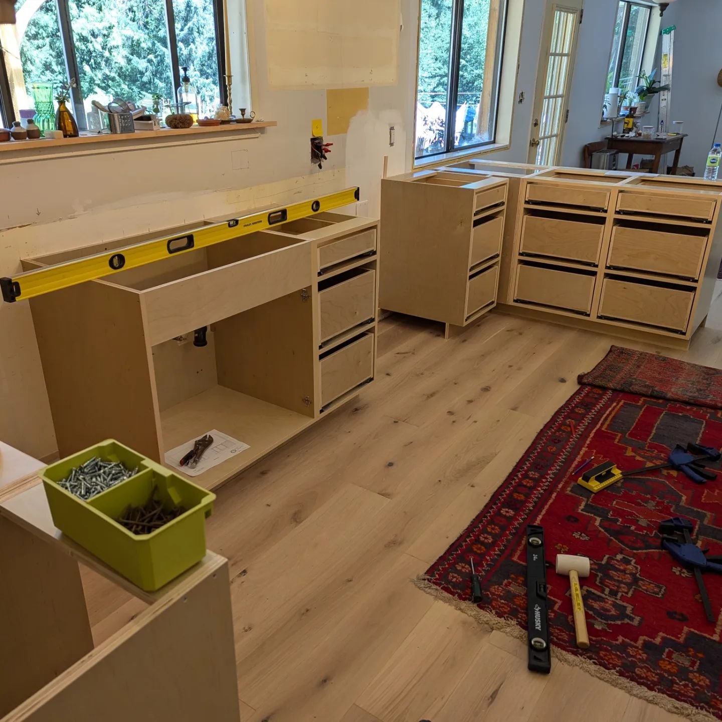 Progress pictures of a new kitchen going in! The client wanted to convert the pantry into a coffee bar. It'll look fantastic! 

#STAGandBOARcabinets #comoxvalley #customkitchens #royston