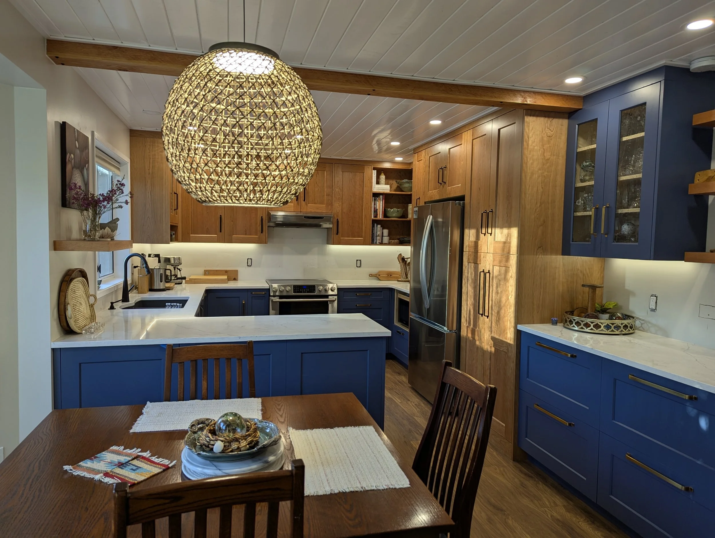 Cherry & Custom Painted Kitchen