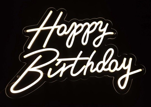 Happy Birthday Neon Sign - Neon Signs Rental in Tampa, FL