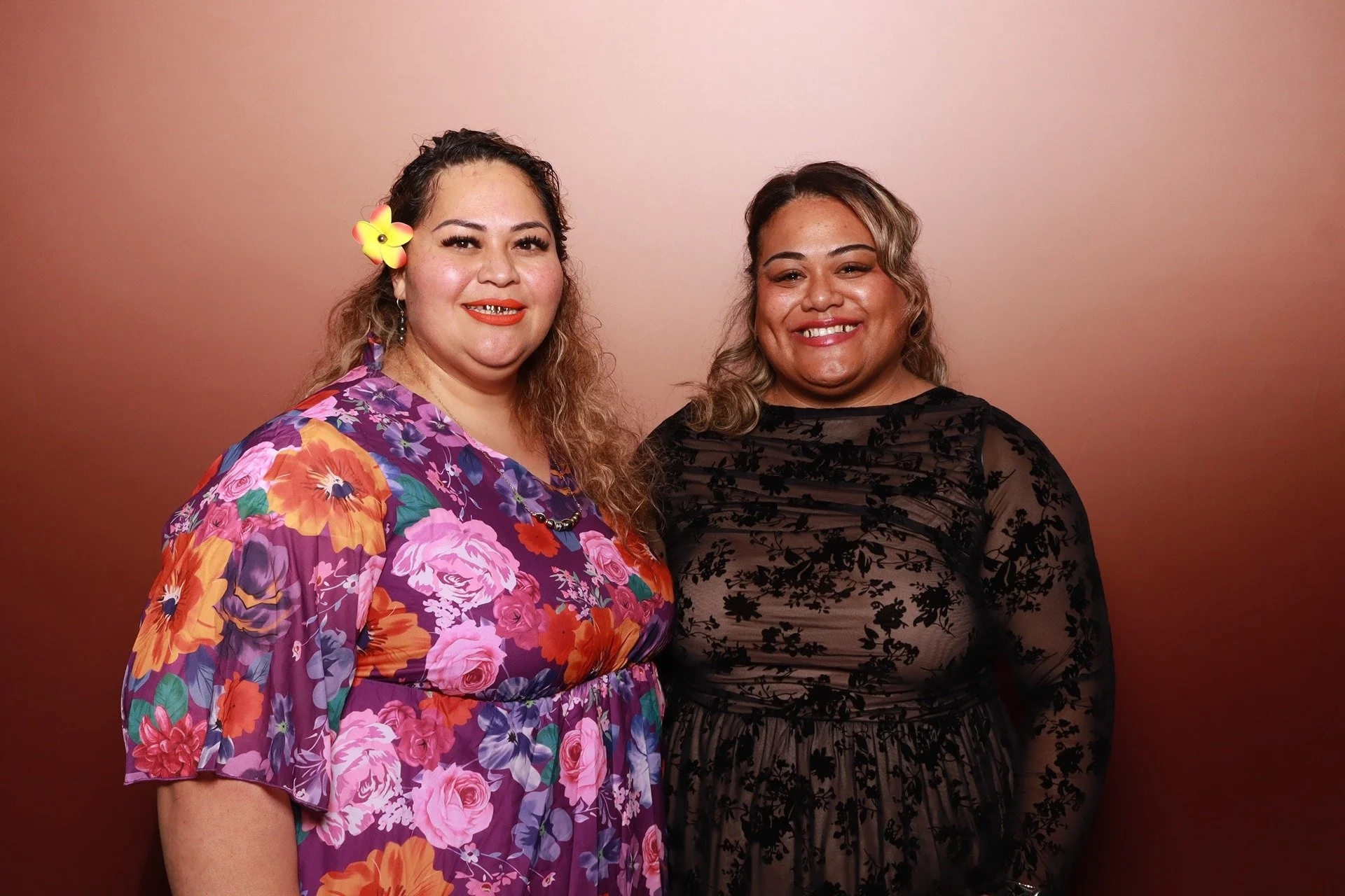  Cousins posing together at the PACCO Gala photo booth during cocktail hour.  