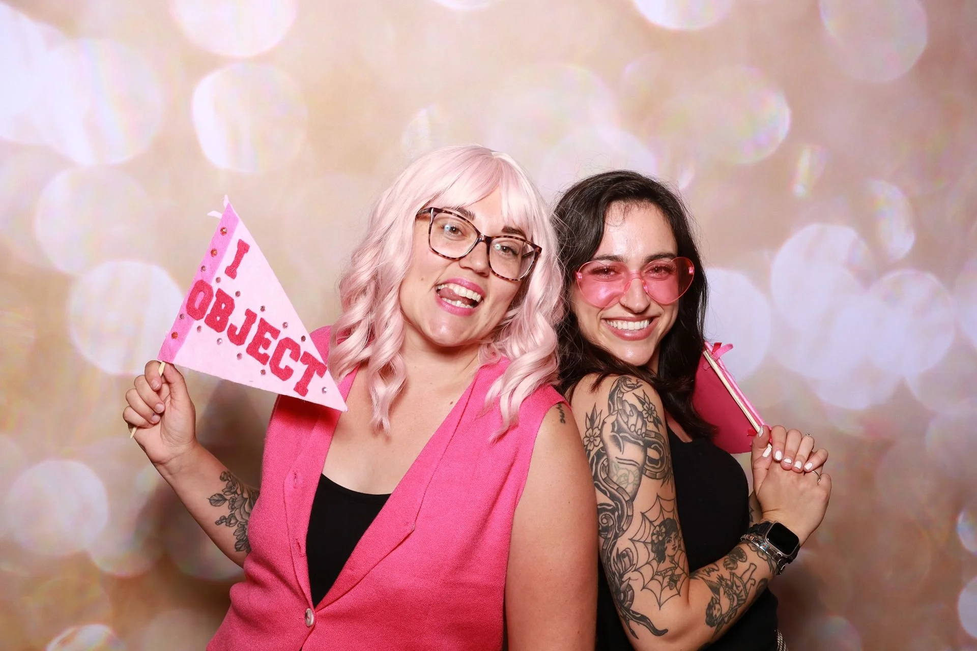 Fundraiser guests posing for photo booth in Vancouver Wa.