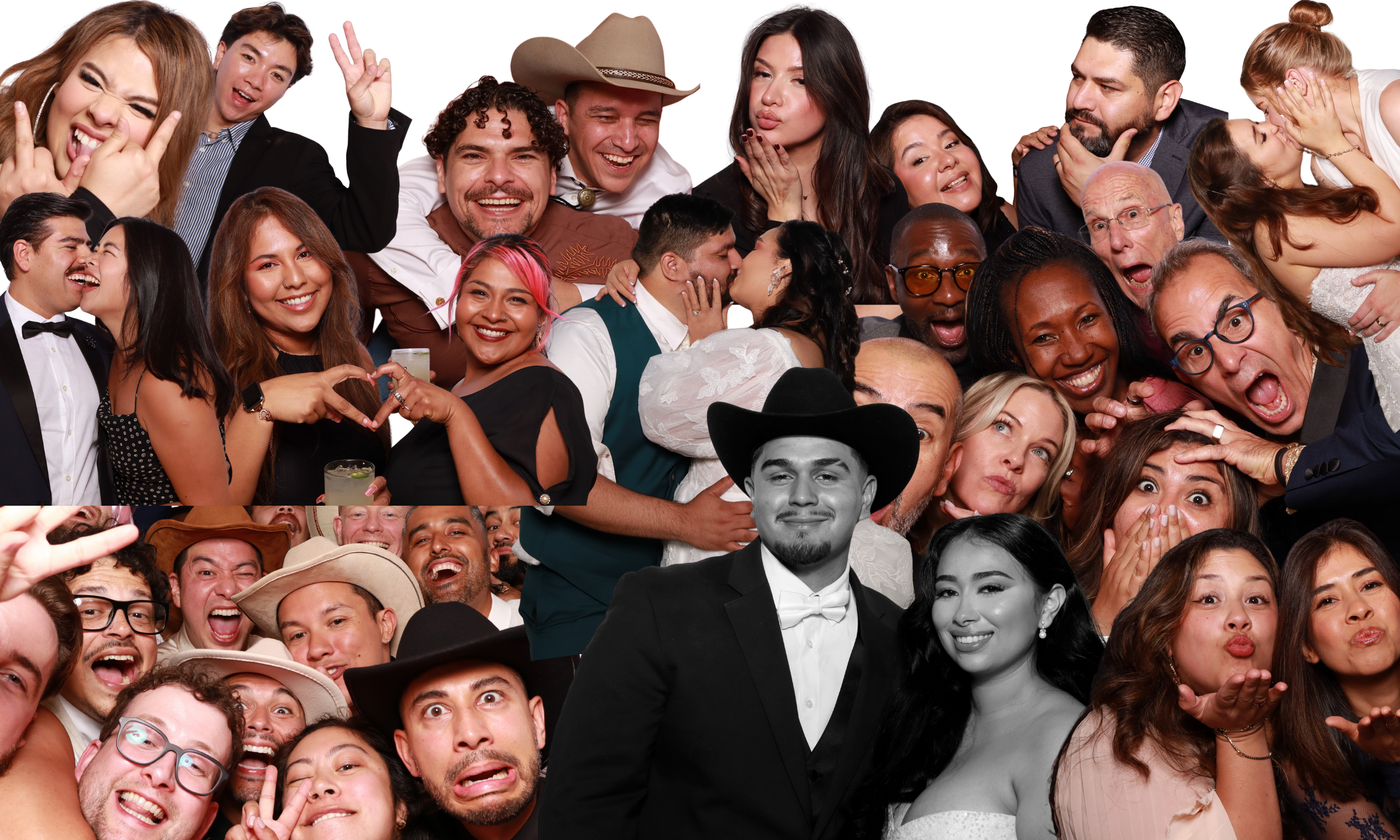 Collage of guests enjoying photo booth rental in Portland Oregon.