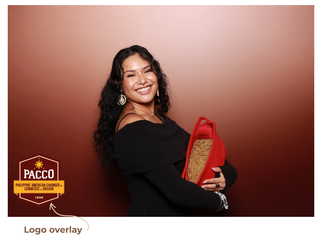 Branded PACCO Gala photo booth image featuring custom overlay design.