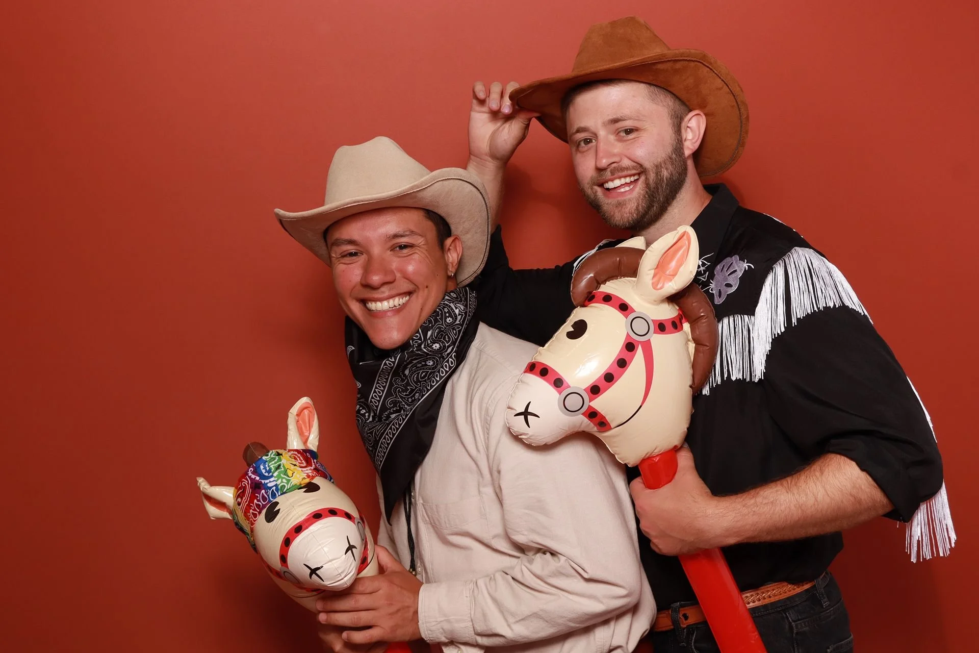 Friends posing for the photo booth at Evergreen Events in Mcminnville Oregon.