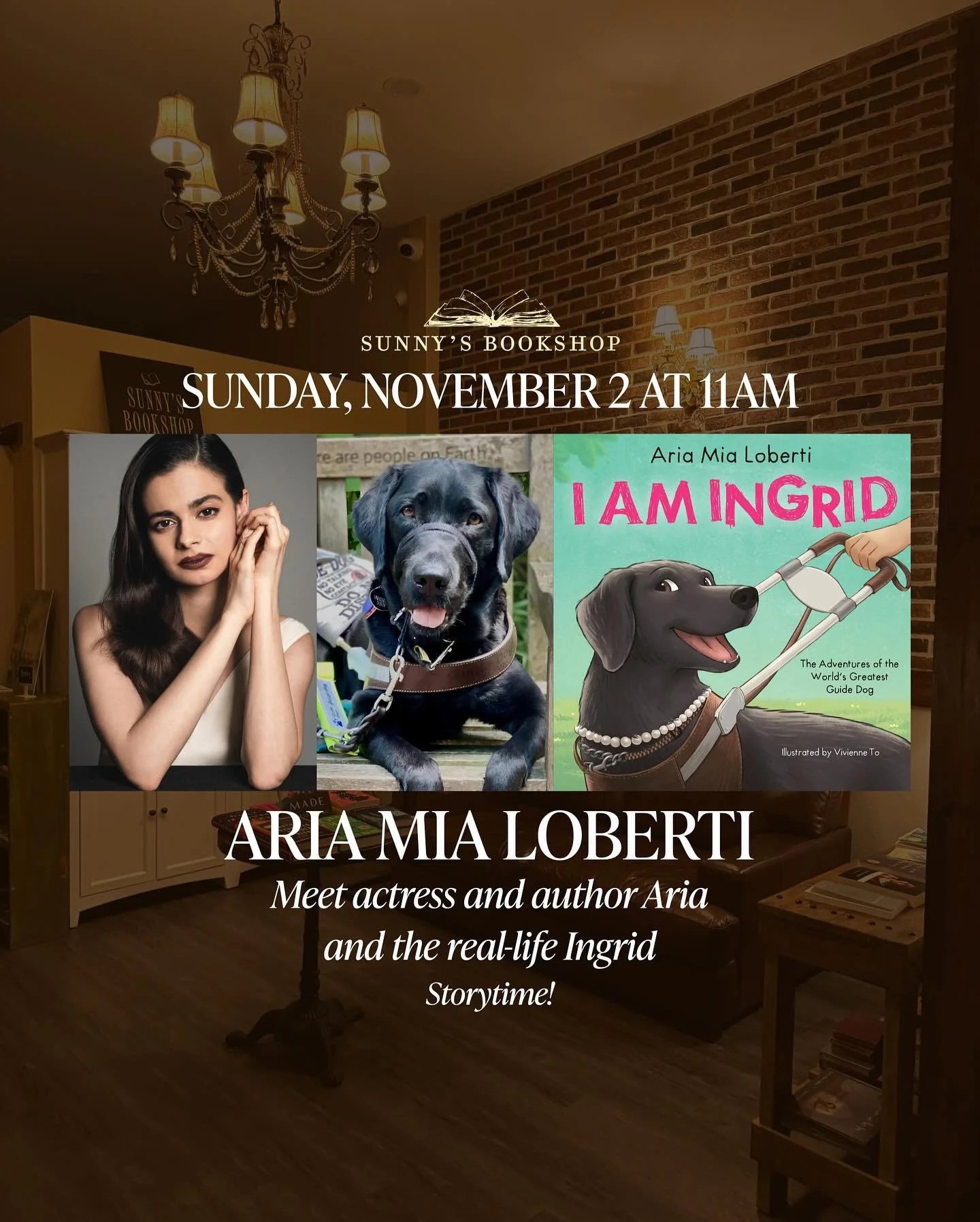 We&rsquo;re so excited to be welcoming actress and author Aria Mia Loberti @ariamialoberti for a storytime from her children&rsquo;s book I AM INGRID with the real-life Ingrid! Please join us on Sunday, November 2nd at 11am.

RSVP and learn more in t