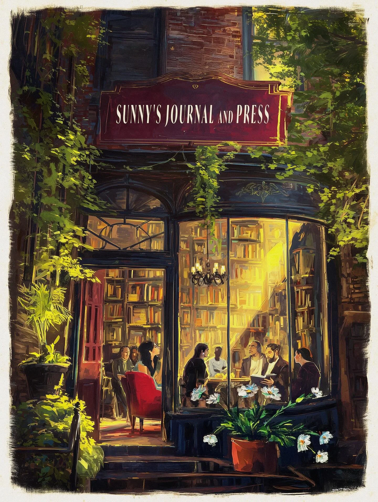 We&rsquo;re so excited to share the official poster for our literary magazine, now named Sunny&rsquo;s Journal and Press, designed by the amazingly talented Dalton Corr @daltoncorr . We shared stories about our store and events with Dalton, and he pe
