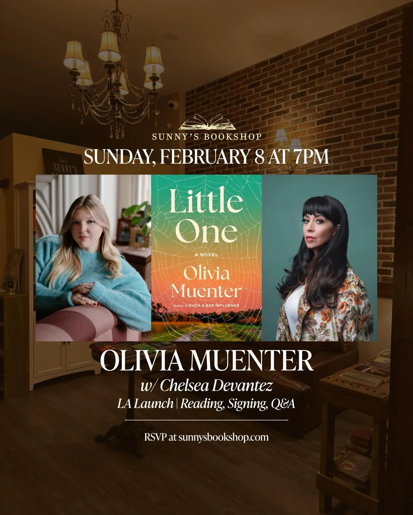 Author event!! We&rsquo;re so excited to celebrate the LA Launch of Olivia Muenter&rsquo;s @oliviamuenter new novel LITTLE ONE on February at 8pm with Chelsea Devantez @chelseadevantez !

RSVP for a free ticket at the link in our bio! (Tickets are go