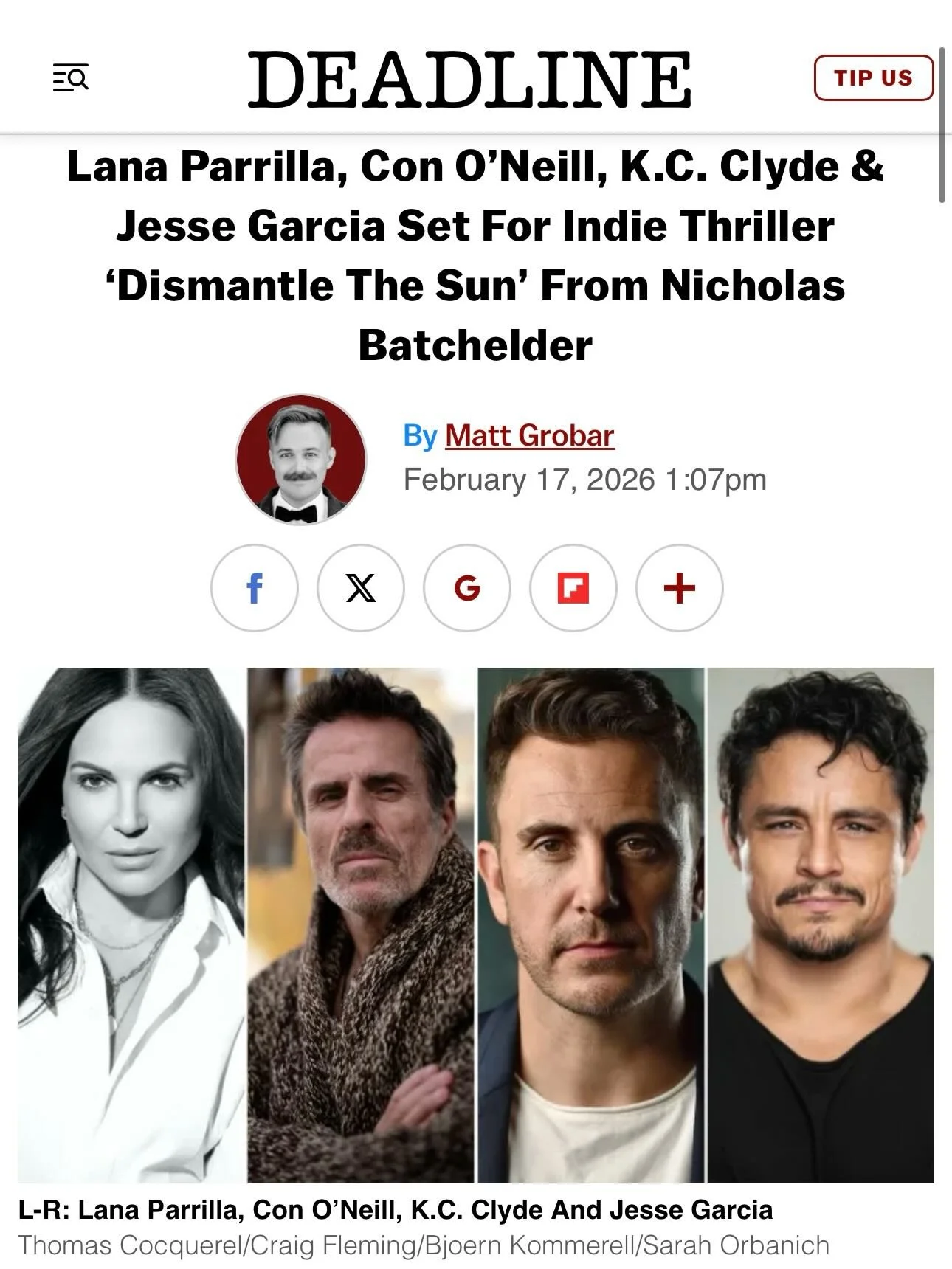 A huge congratulations to our owner @sanaztamjidi for producing her first feature @dismantlethesunmovie starring @lanaparrilla @oneill.con @kcclyde and @jessejohngarcia !!