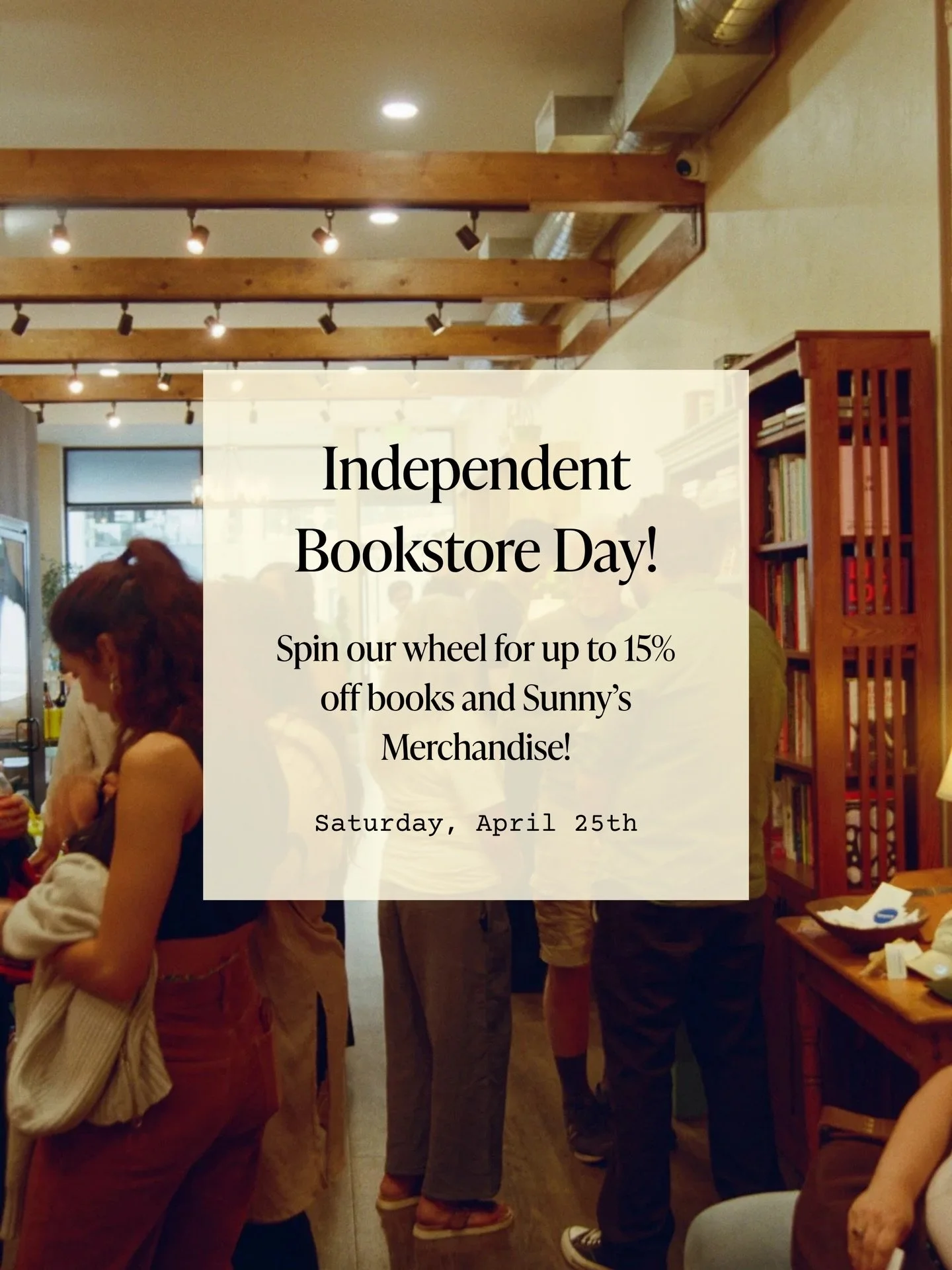 Tomorrow is Independent Bookstore Day!! Many of you loved our discount wheel at the LA Times festival, so we&rsquo;re bringing it back.

#sunnysbookshop #books