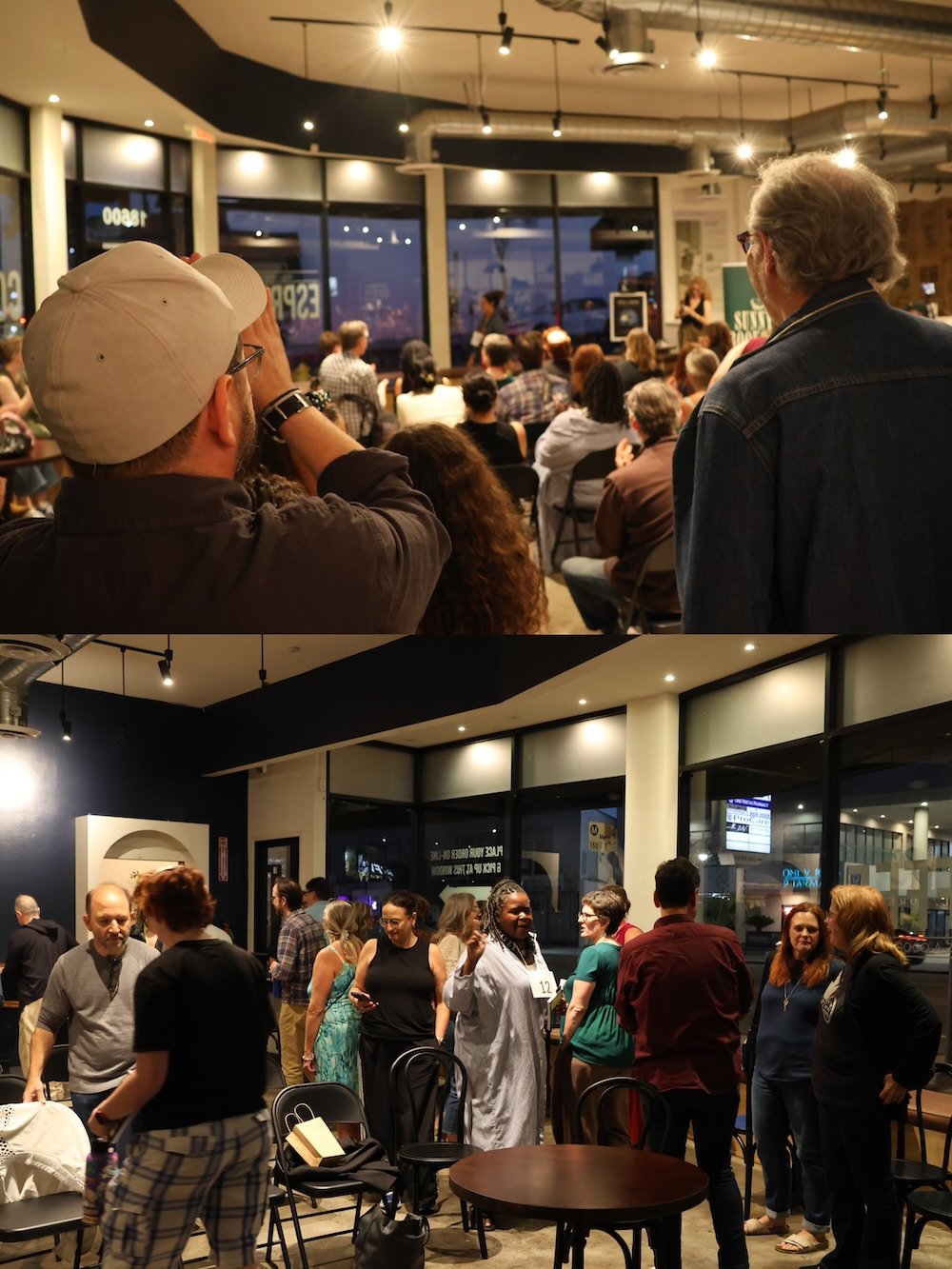 Last Saturday night we hosted our largest group panel yet with 15 readers from TV comedy writers, teachers, authors, and more featured in &ldquo;Spell Check&rdquo; from @redsweaterpress 

Thank you so much to everyone who came out and celebrated with