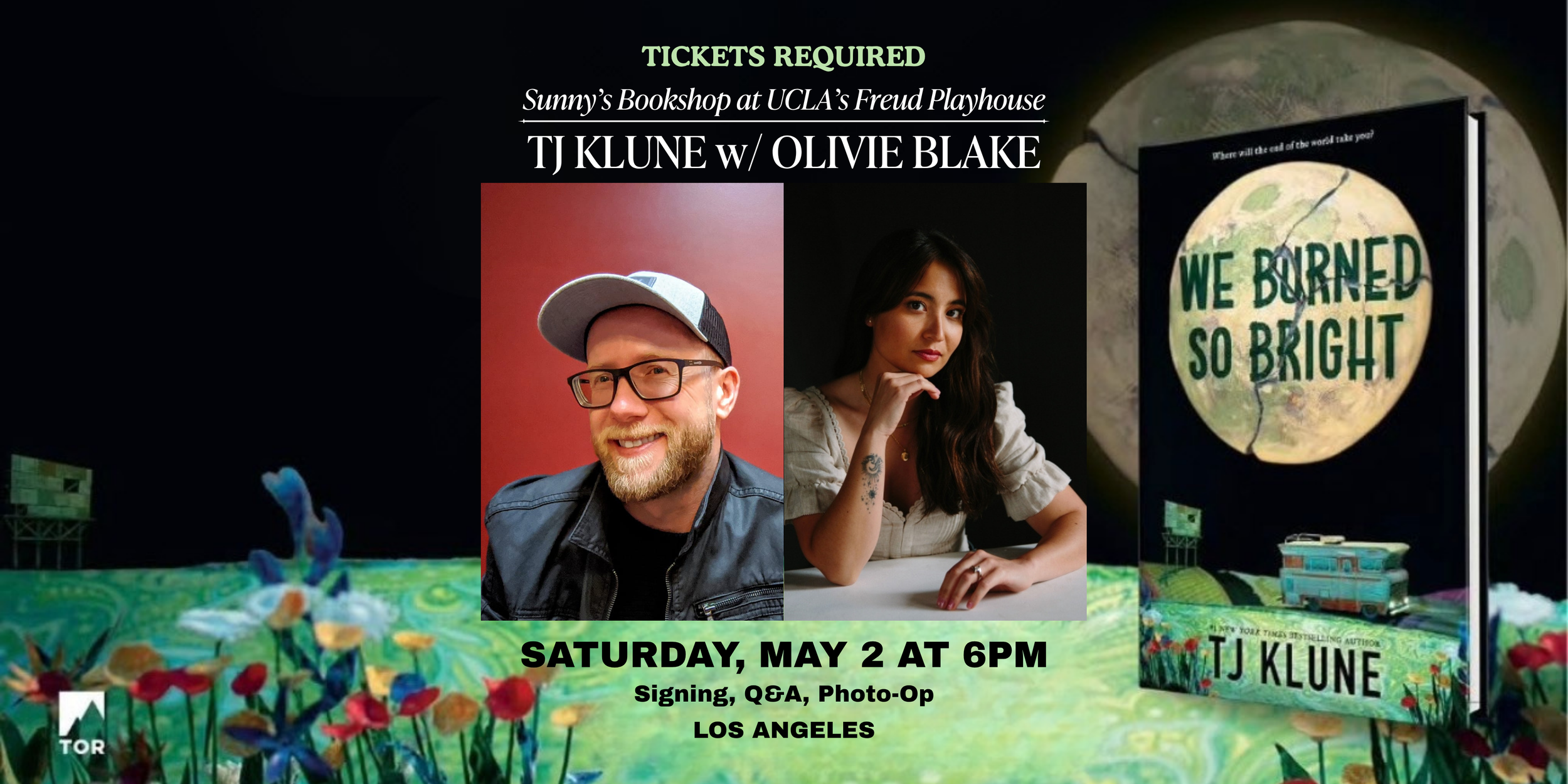TJ Klune presents WE BURNED SO BRIGHT with Olivie Blake | Sunny's Bookshop at UCLA's Freud Playhouse | LA Launch