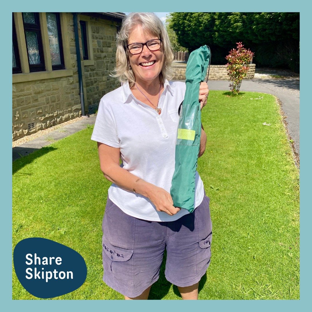 Here's Fiona donating her fishing stool to our library of things - thank you Fiona! 😁

You too can be a Share Hero - if you have something you no longer need that you would be willing to donate (or lend) to us, then pop over to our website and fill 