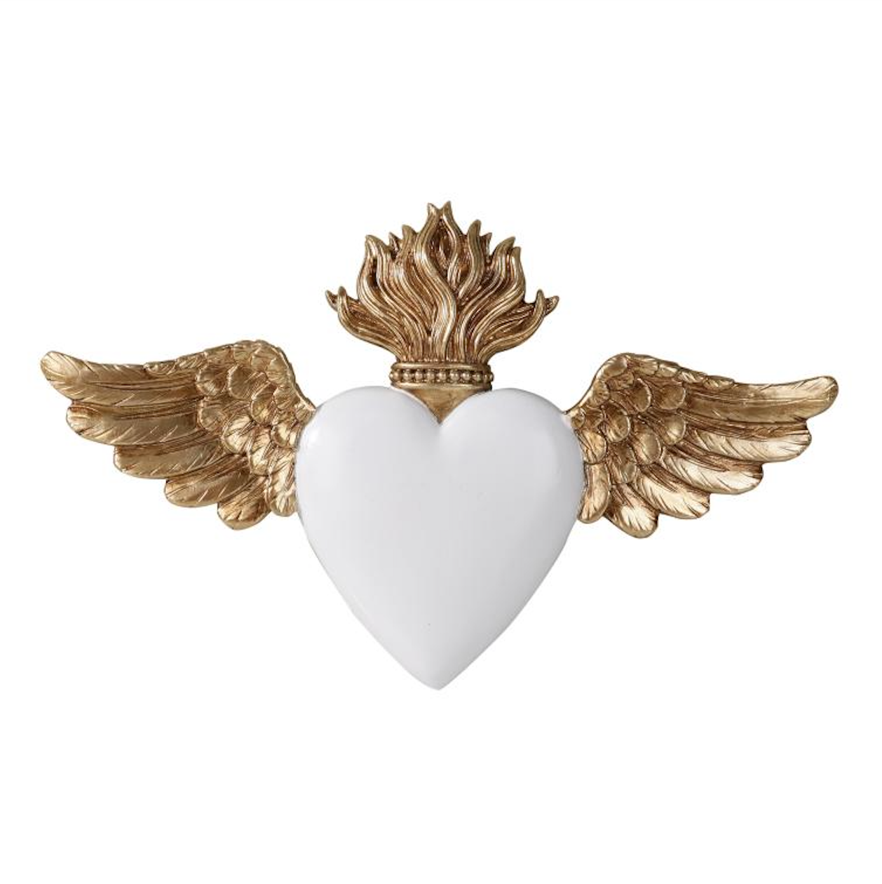 Ex-voto coeur ailé Blanc