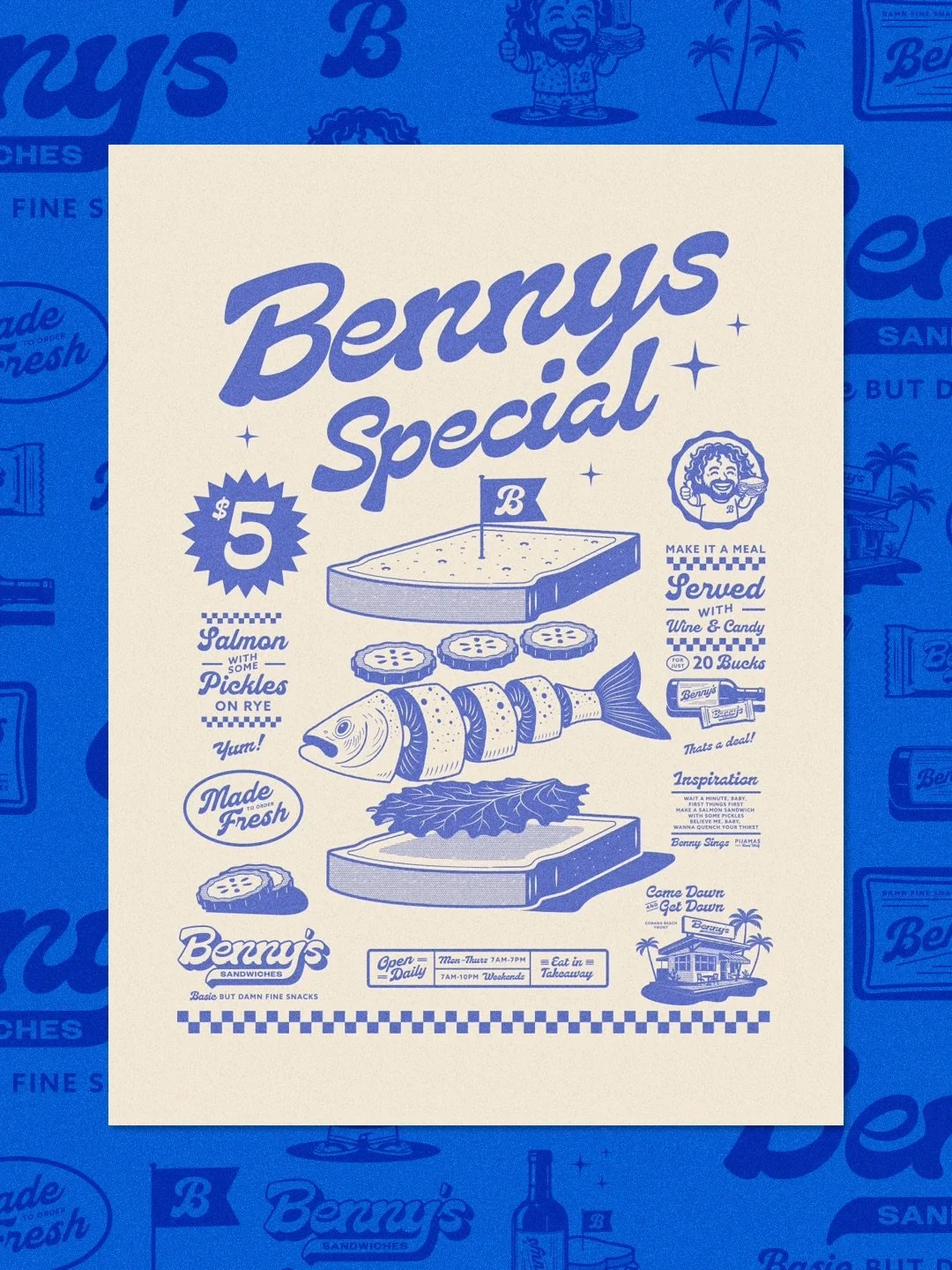 (RE-UP) When you hear a lyric and think, that would make a cool illustration. 🤔 Then your brain does what it does and this happens! Benny&rsquo;s Sandwiches is now not really a thing!!!! &ldquo;Make A Salmon Sandwich and some Pickles&rdquo; Thank yo
